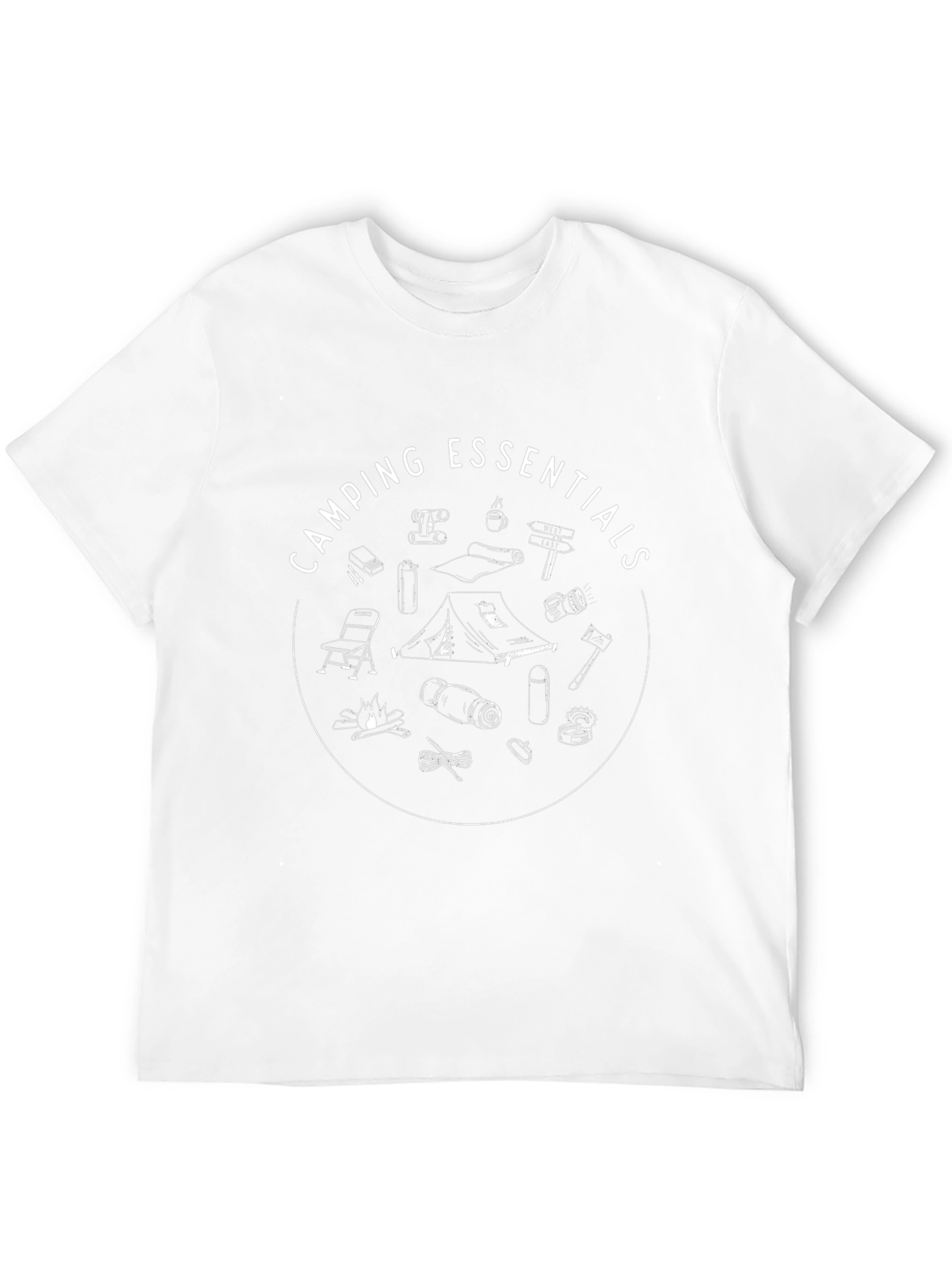 Camping Essentials Black Graphic T-Shirt