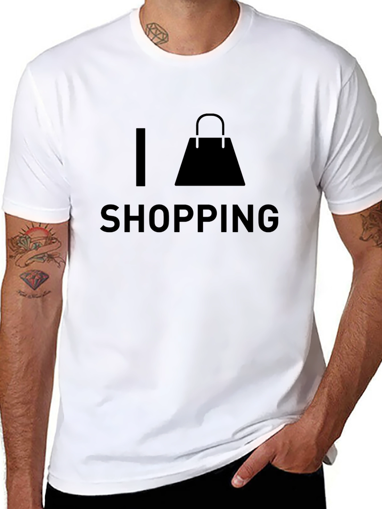 I Love Shopping Black T-Shirt