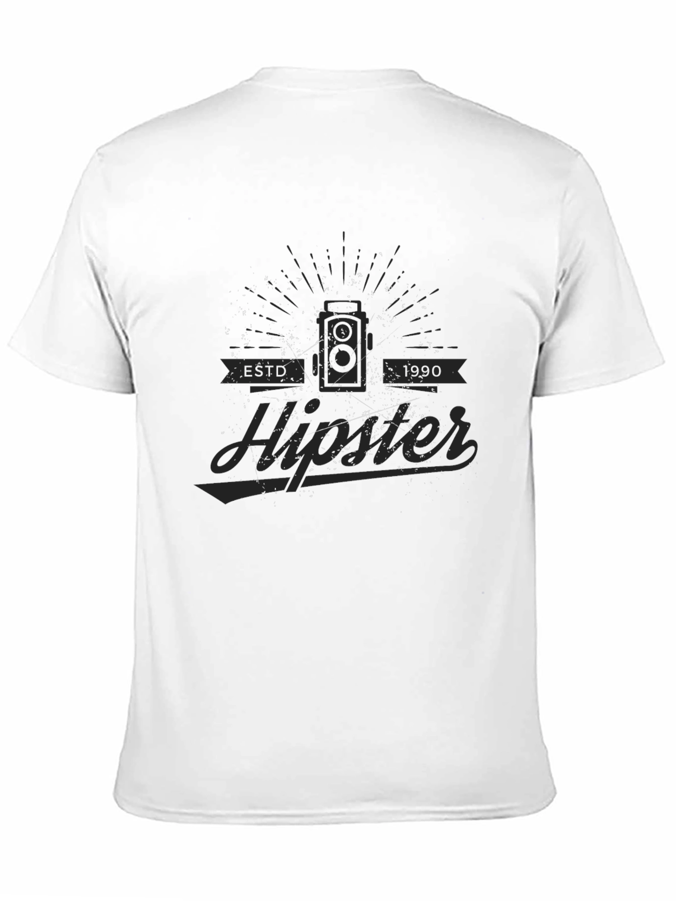 Est. 1990 Hipster Graphic Tee - Modern Black T-Shirt