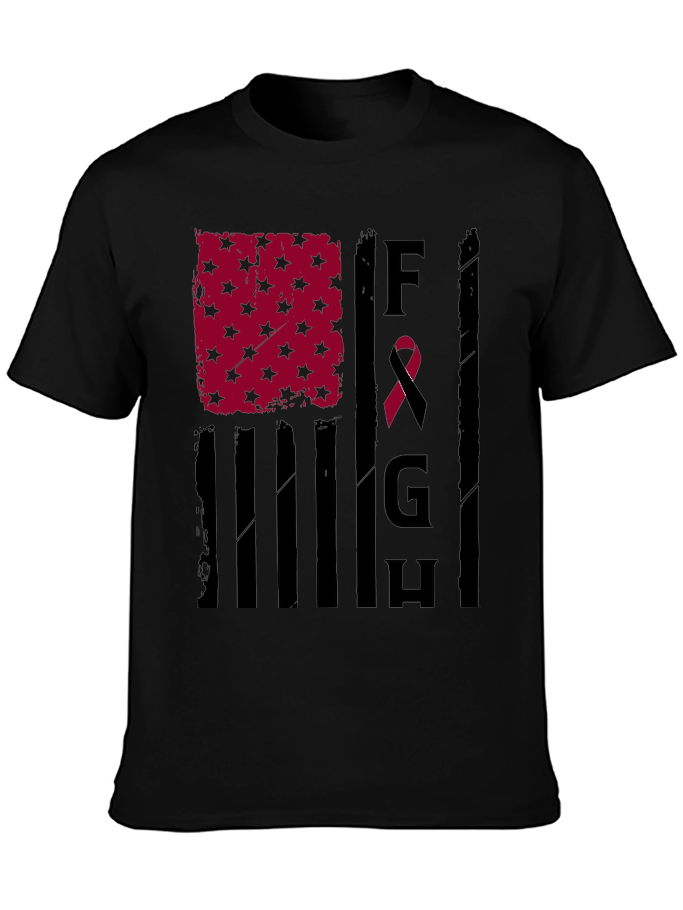 Fight T-Shirt: American Flag Breast Cancer Awareness