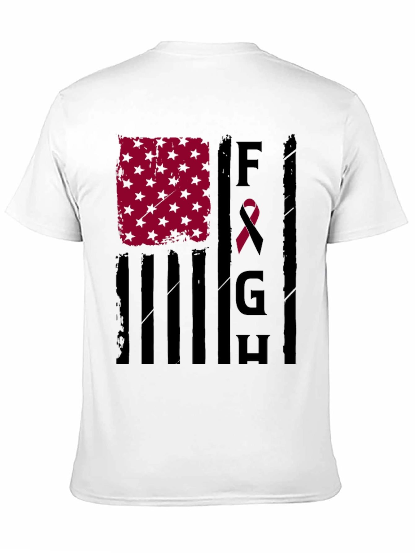 Fight T-Shirt: American Flag Breast Cancer Awareness