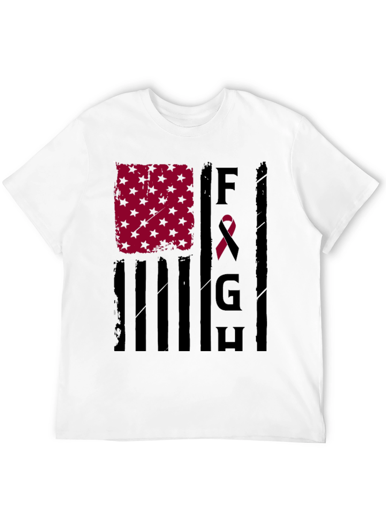 Fight T-Shirt: American Flag Breast Cancer Awareness