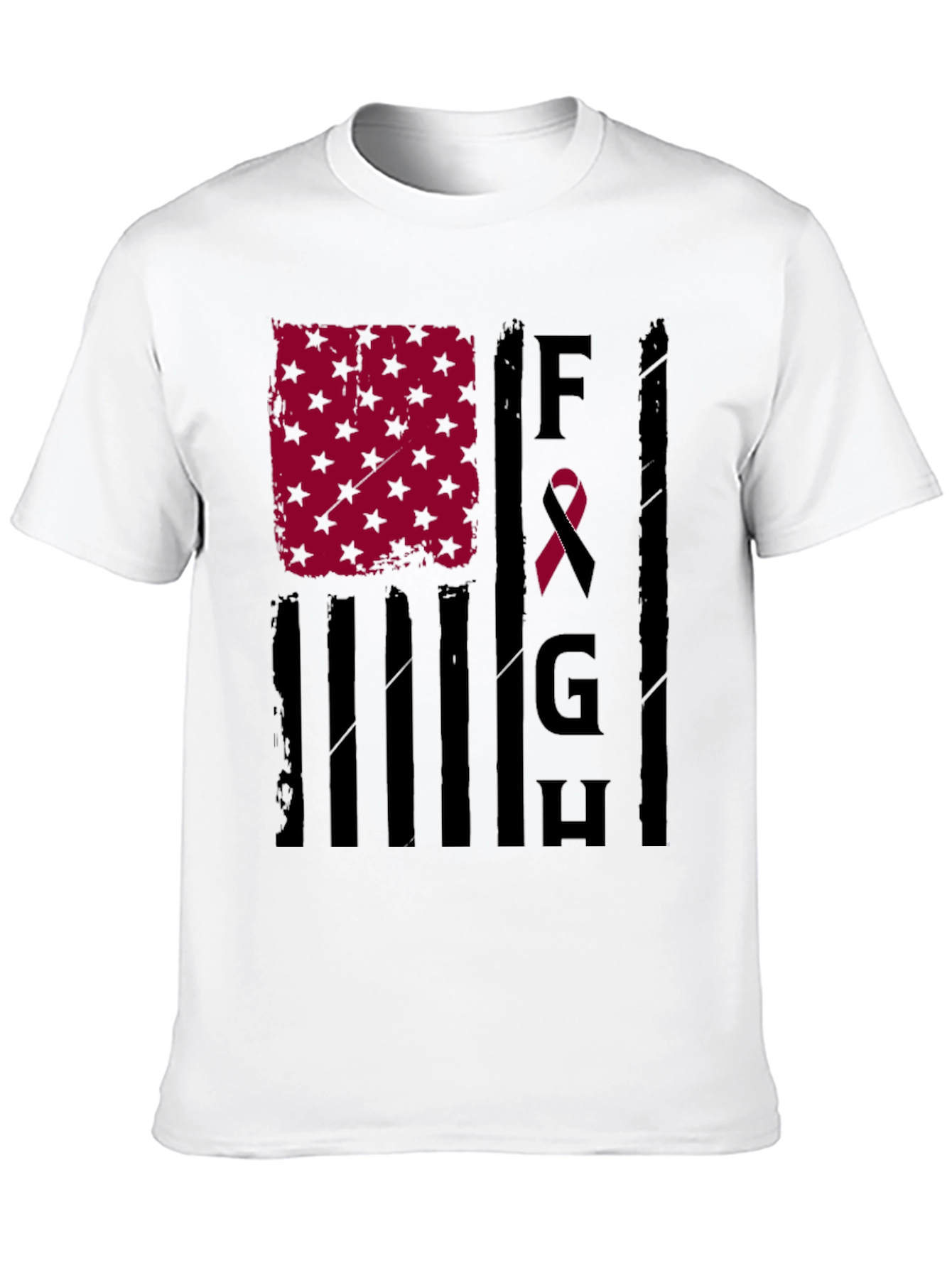 Fight T-Shirt: American Flag Breast Cancer Awareness