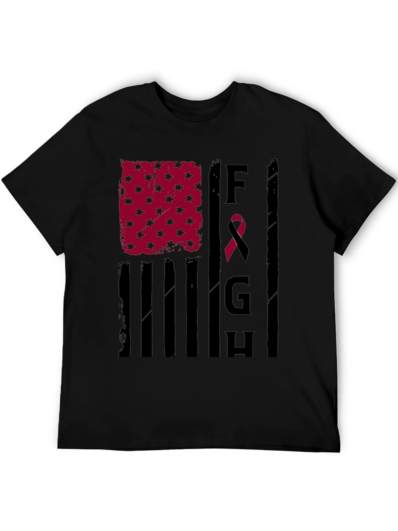 Fight T-Shirt: American Flag Breast Cancer Awareness