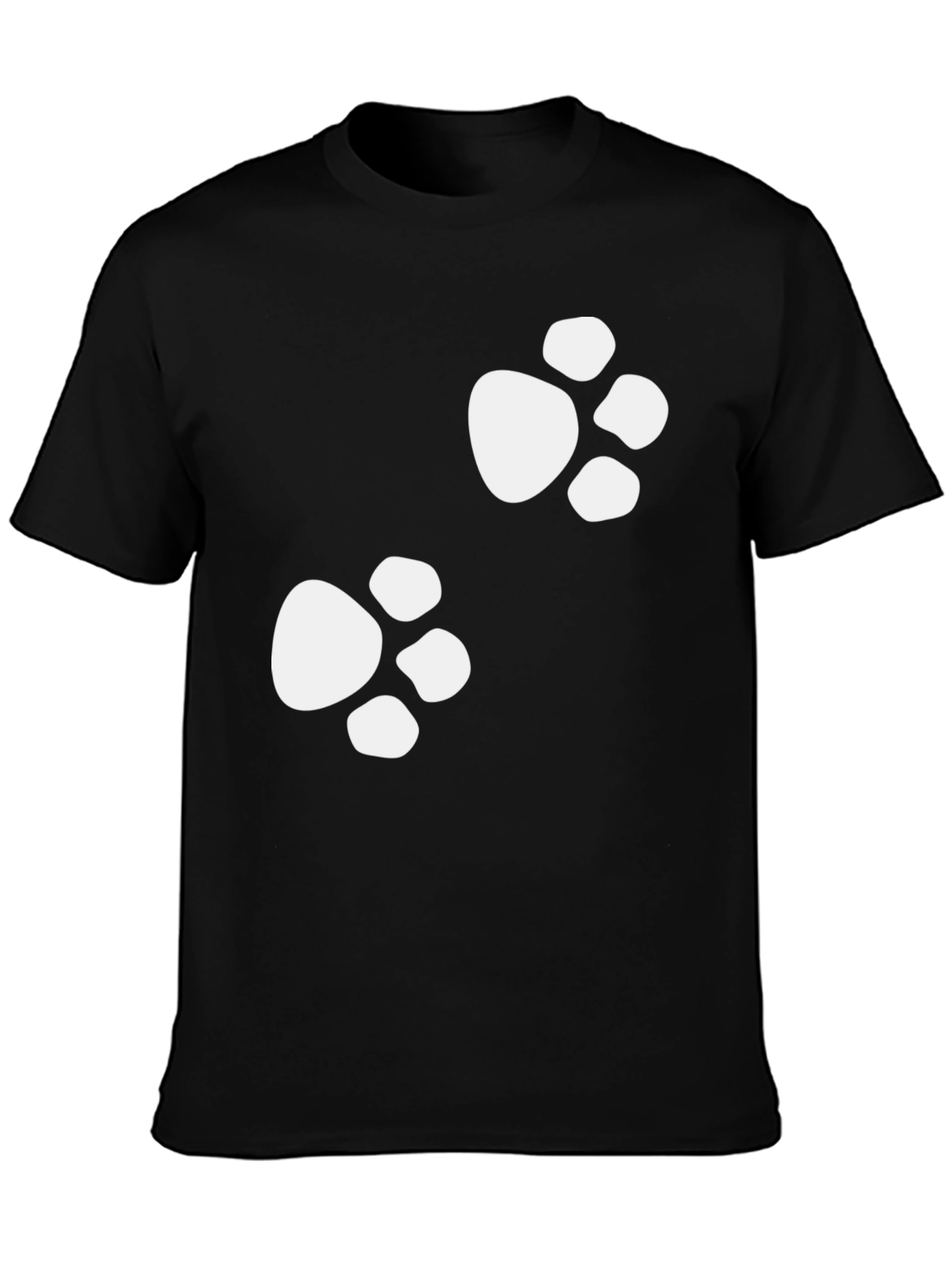 Paw Print Tee - Casual Black Cotton Shirt