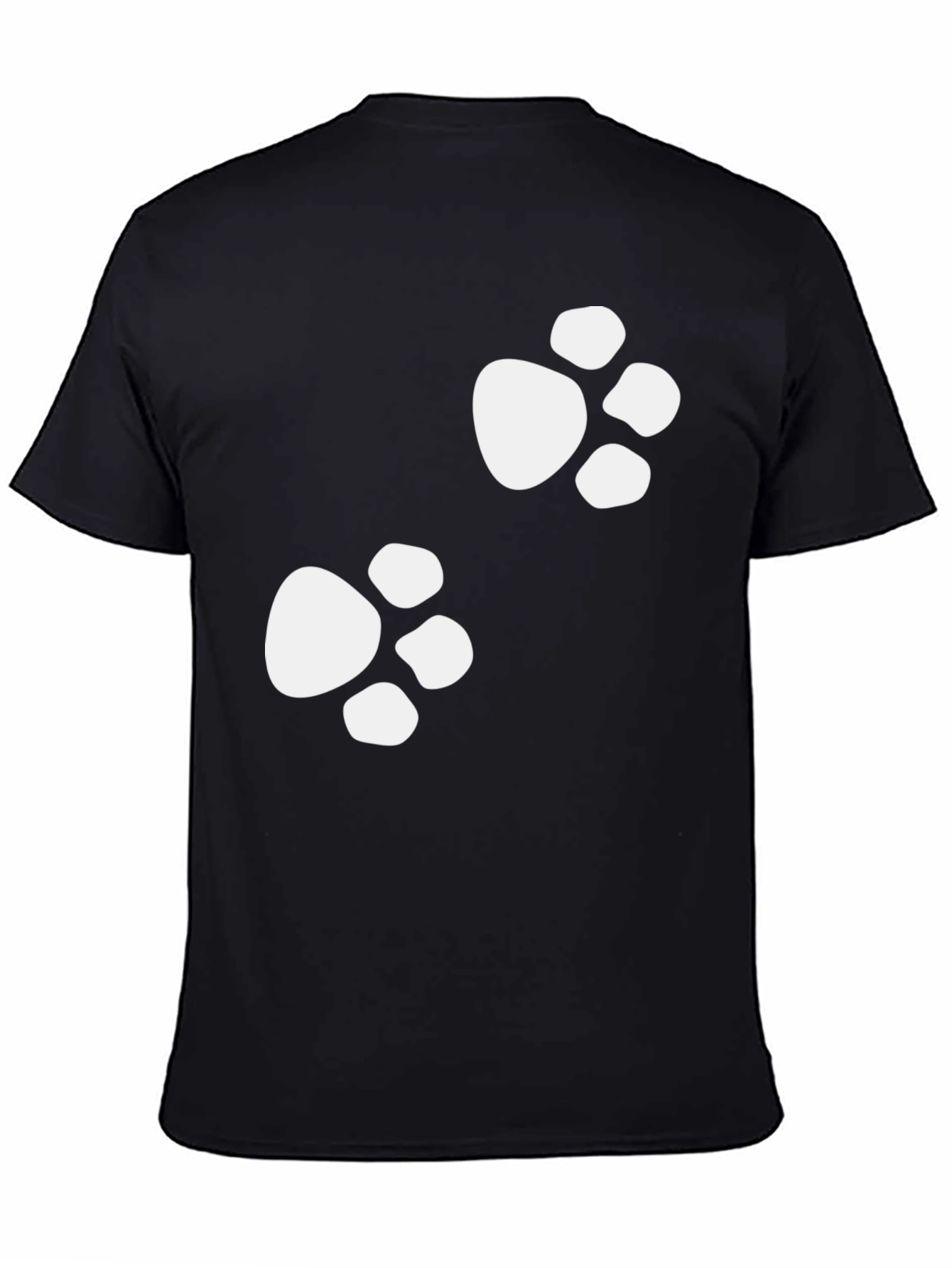 Paw Print Tee - Casual Black Cotton Shirt