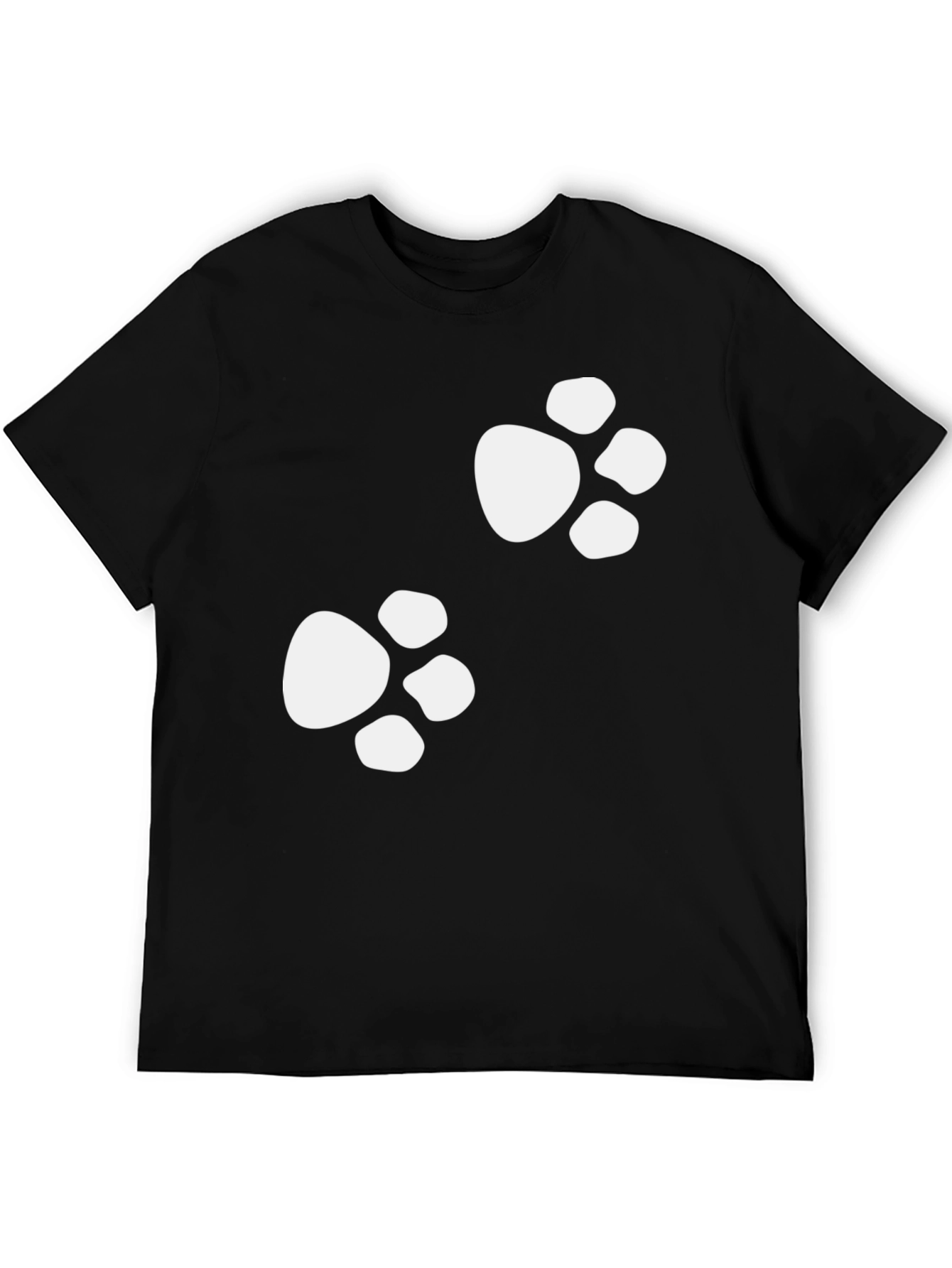 Paw Print Tee - Casual Black Cotton Shirt
