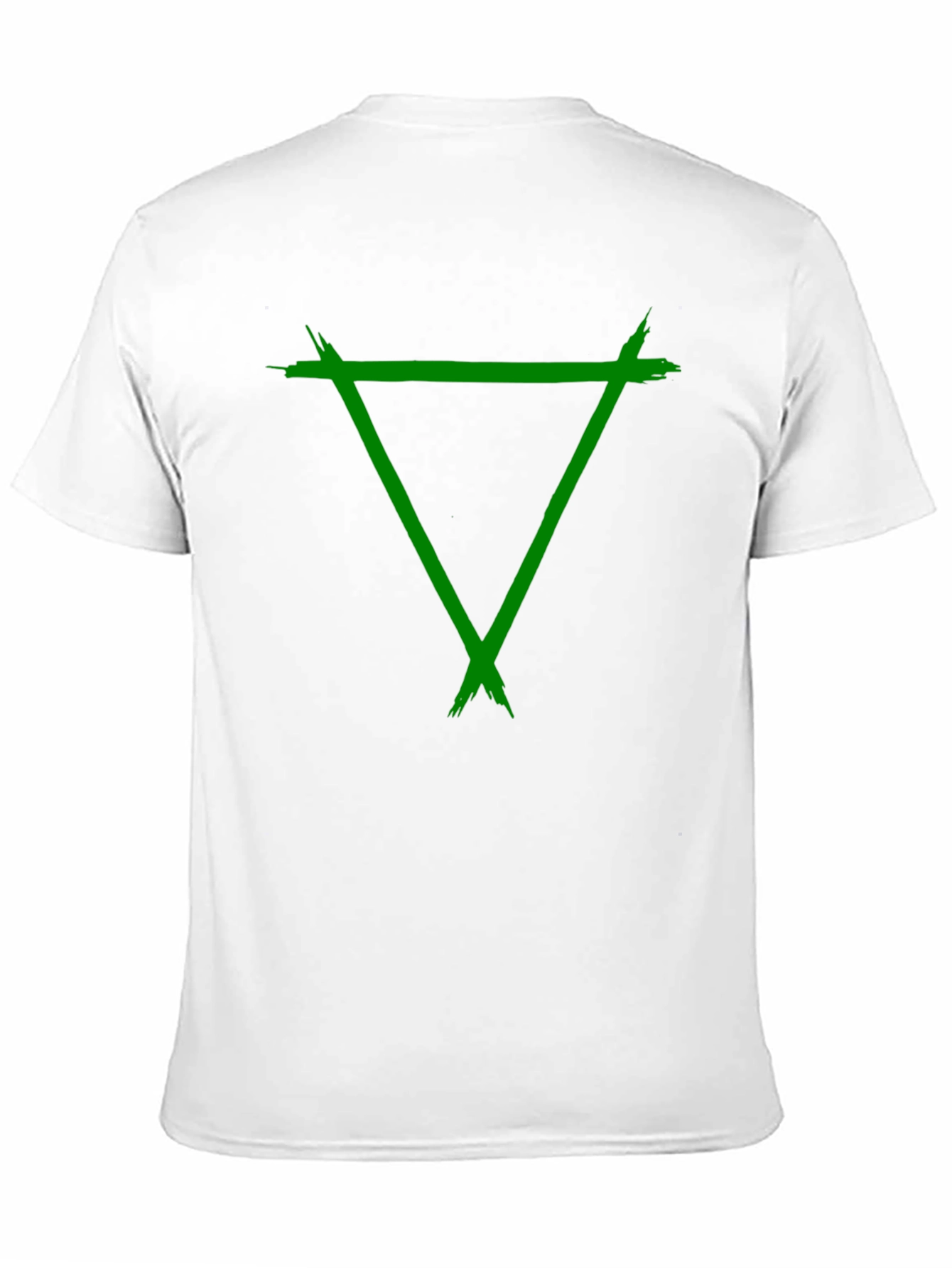 Green Triangle Graphic Black Tee Shirt