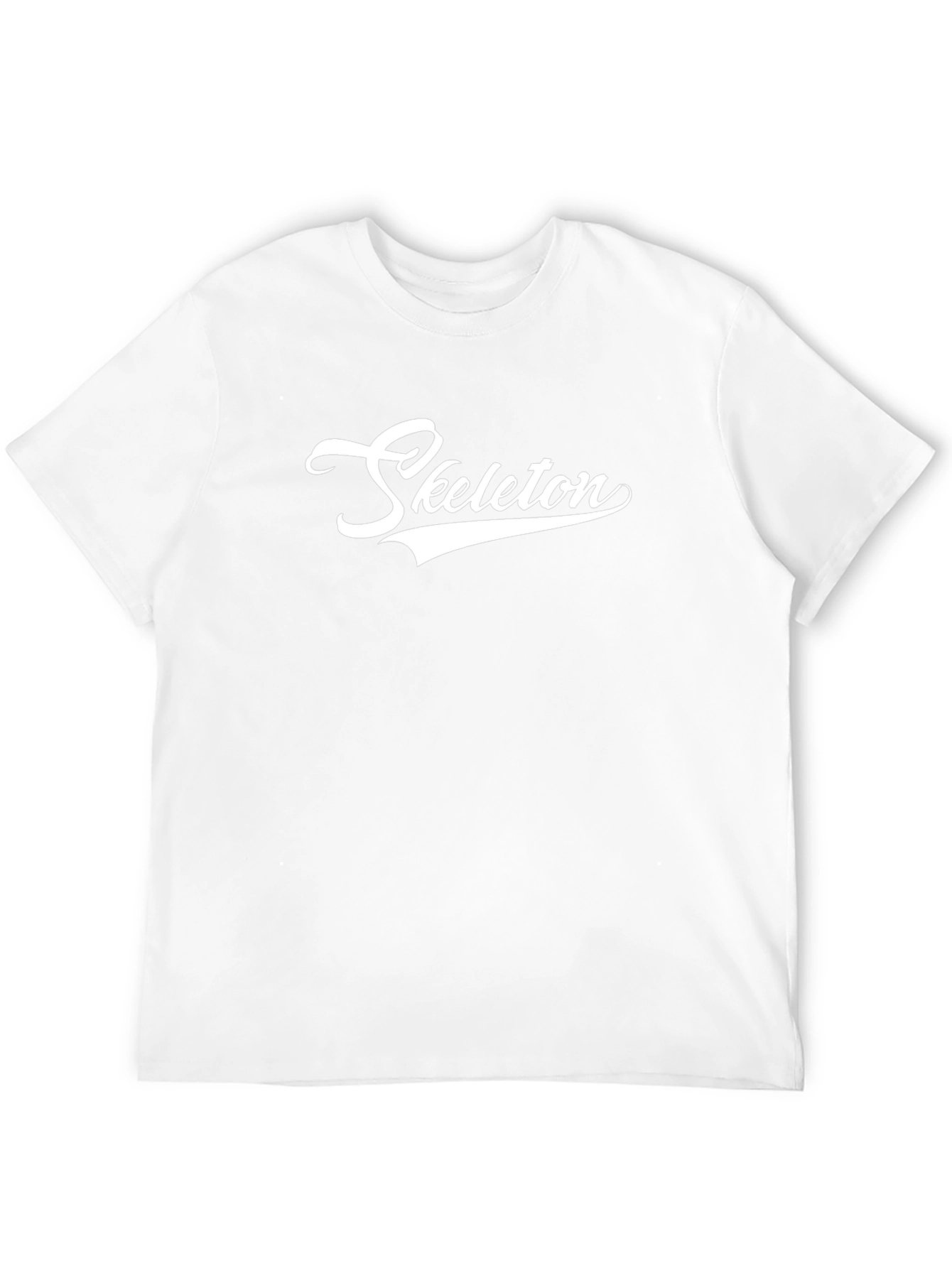 Black T-Shirt with White Skeleton Script