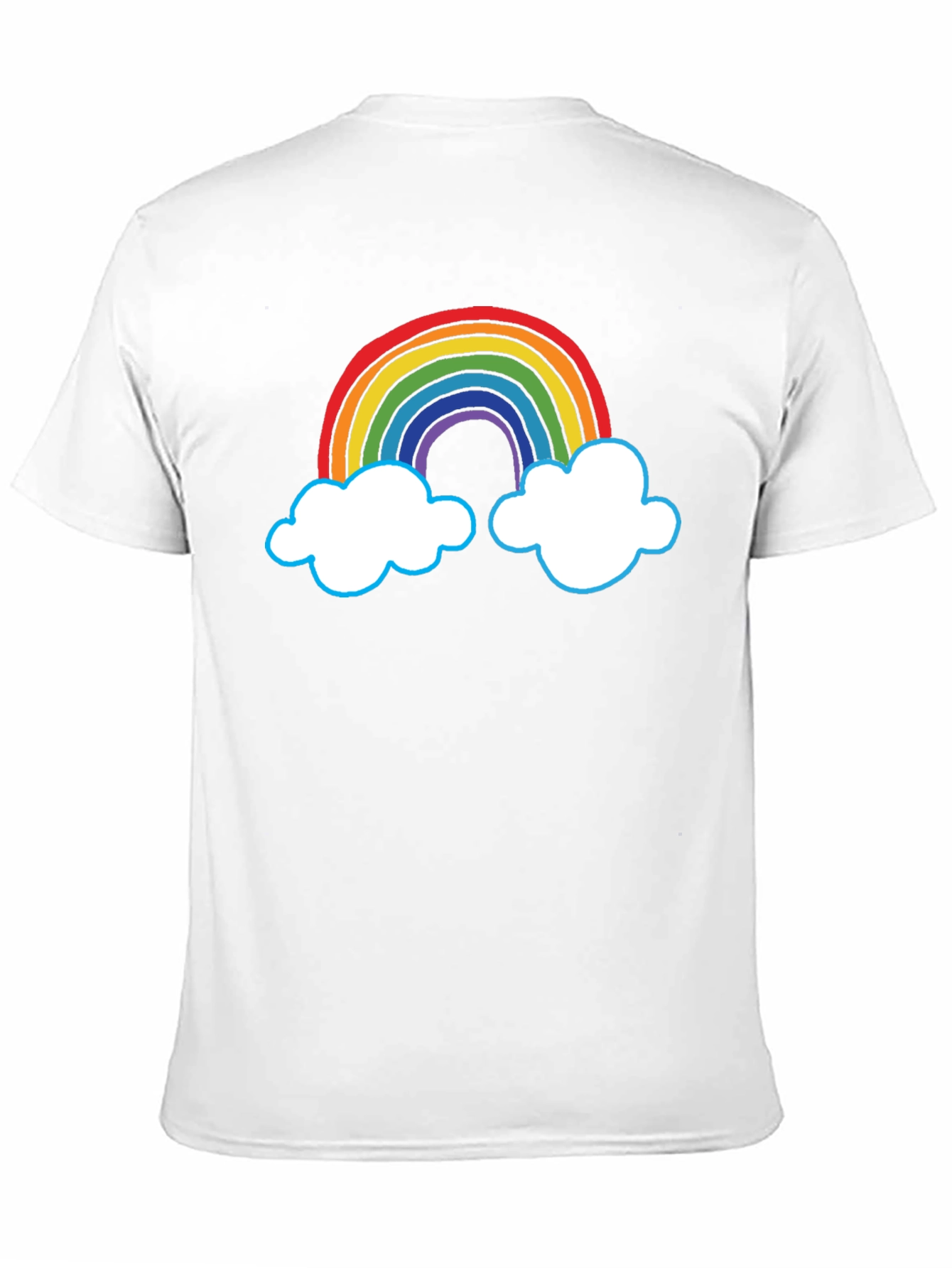Rainbow Cloud Graphic Tee - Black Cotton T-Shirt