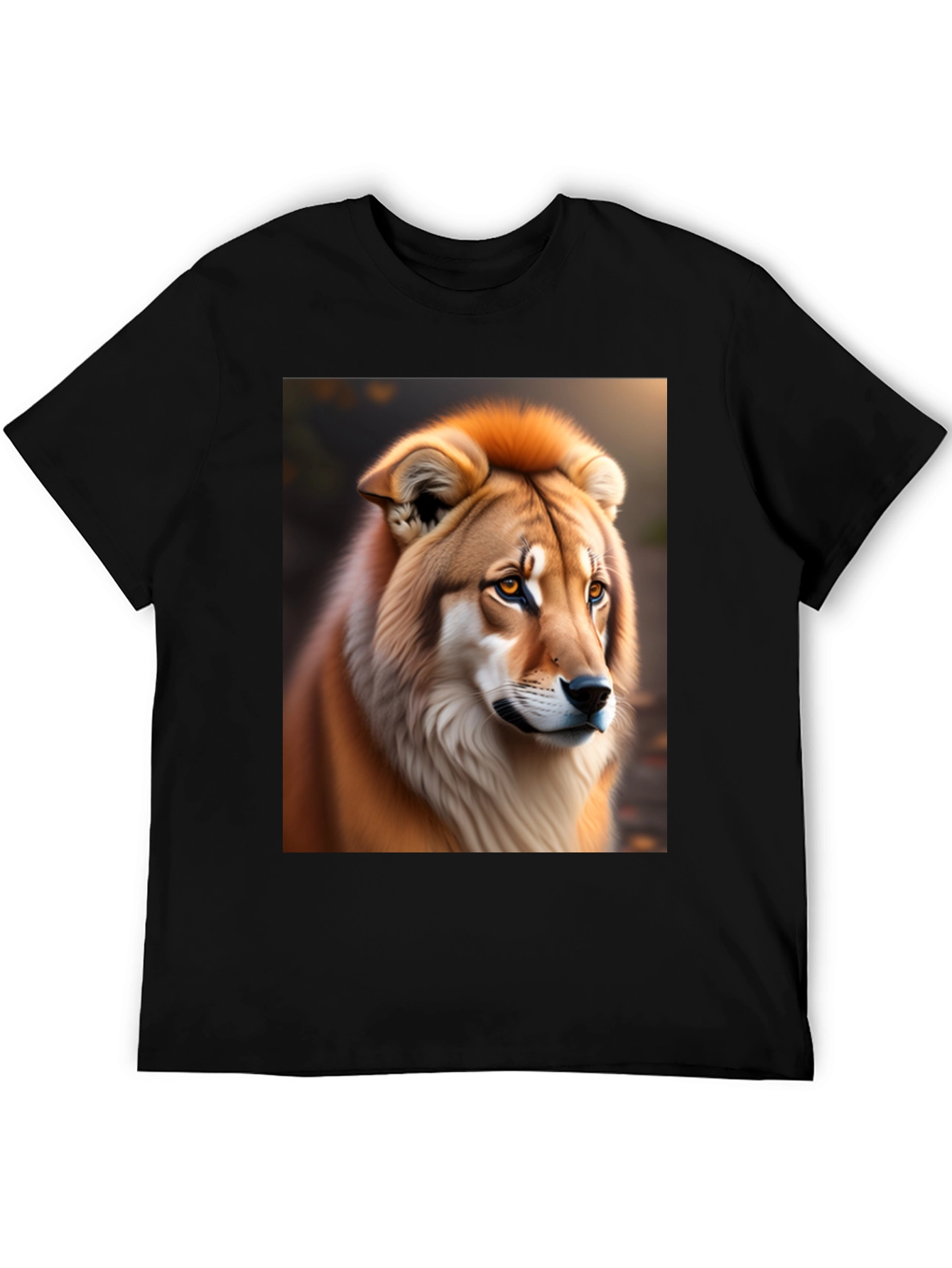Lion-Wolf Hybrid Graphic T-Shirt - Unique Design