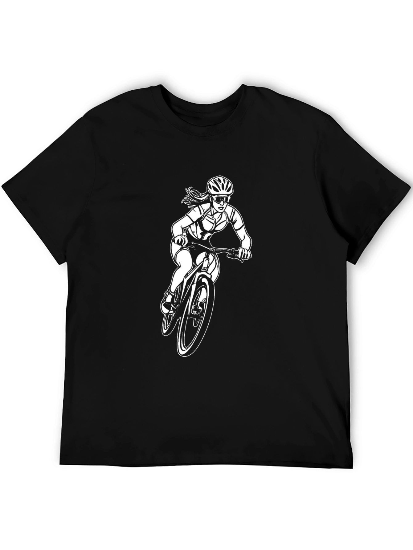 Womens Mountain Bike T-Shirt - Black Cotton Tee