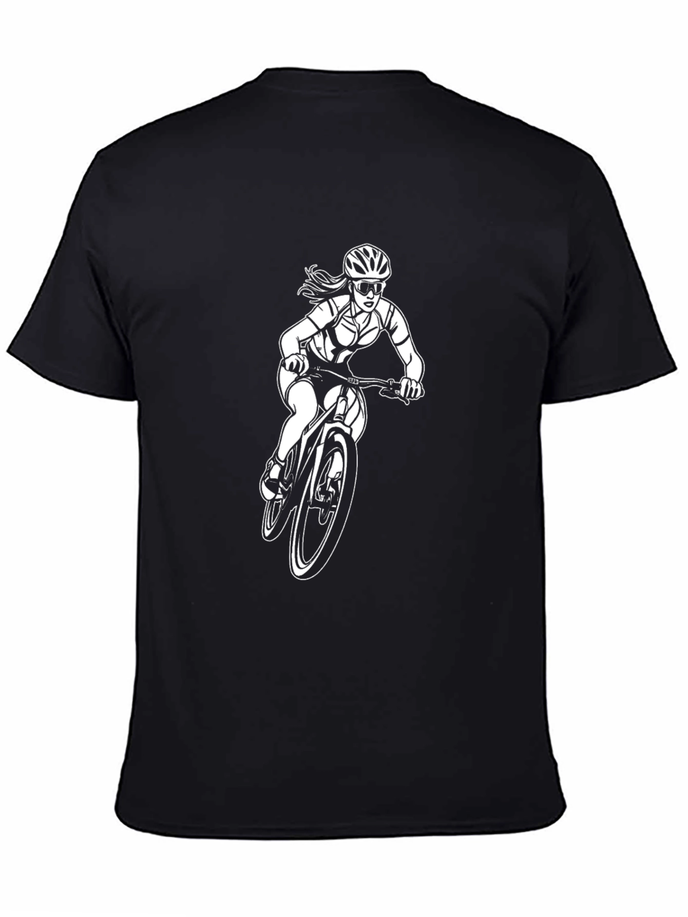 Womens Mountain Bike T-Shirt - Black Cotton Tee