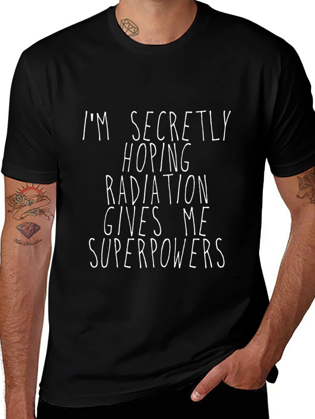 Radiation Superpowers Graphic Tee - Black Cotton T-Shirt
