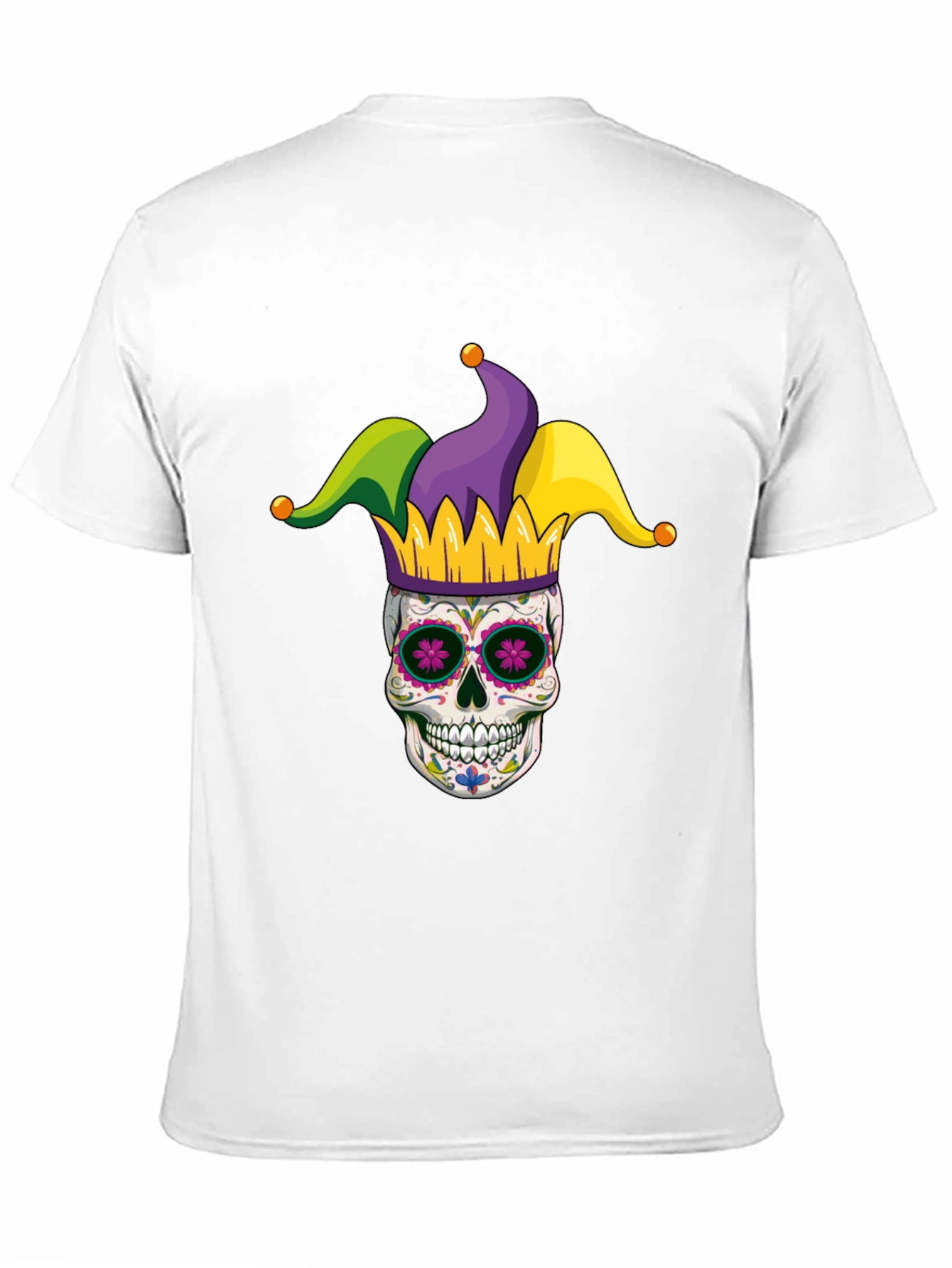 Mardi Gras Skull T-Shirt - Jester Sugar Skull Tee