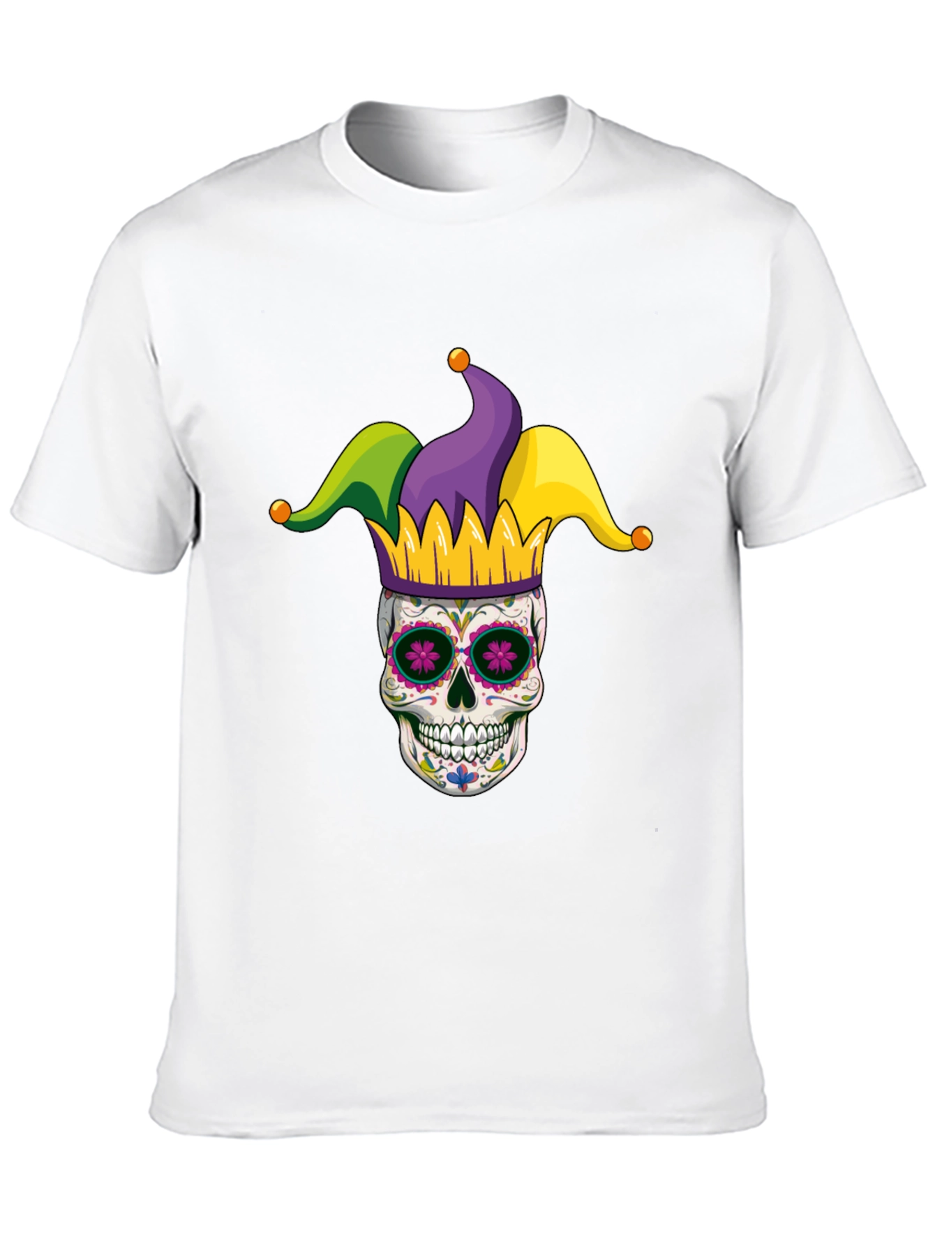 Mardi Gras Skull T-Shirt - Jester Sugar Skull Tee