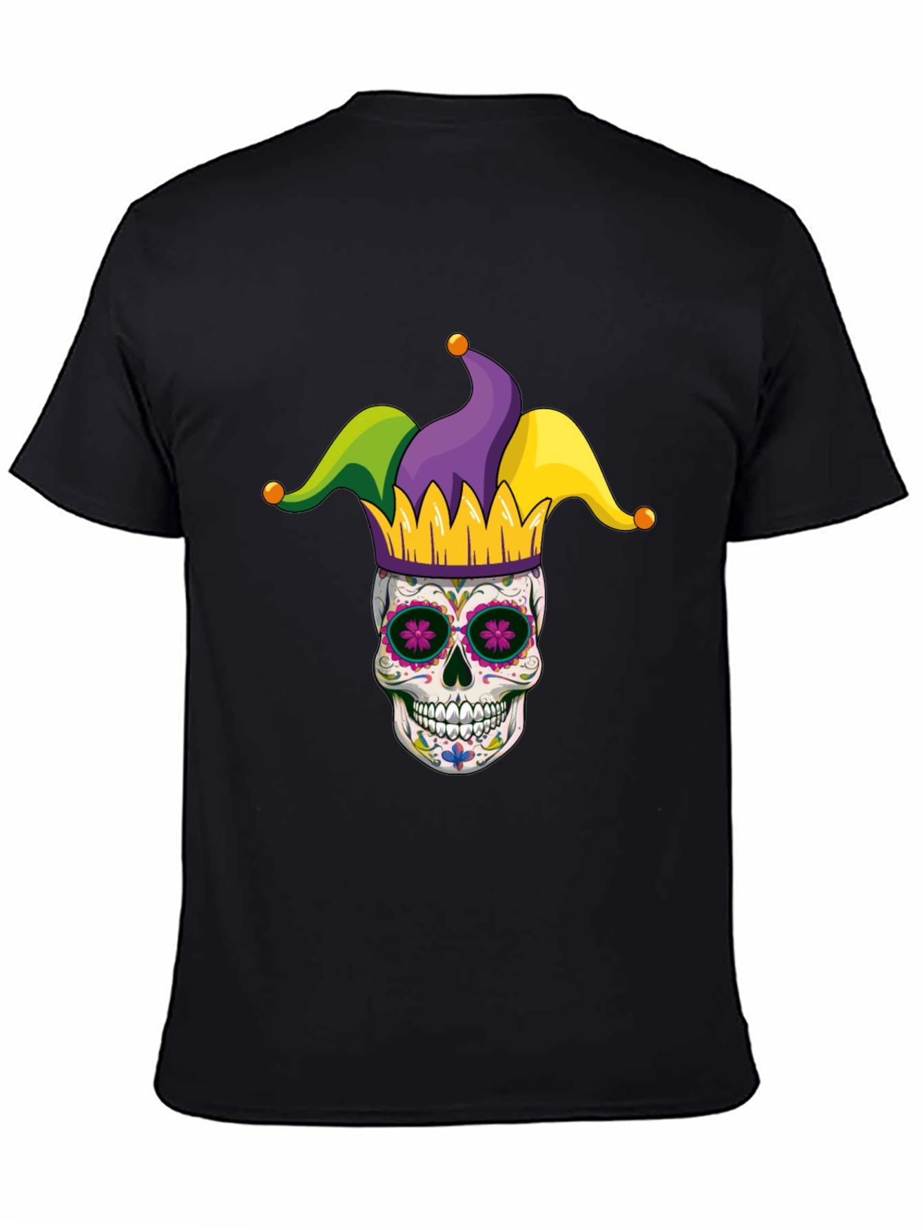 Mardi Gras Skull T-Shirt - Jester Sugar Skull Tee