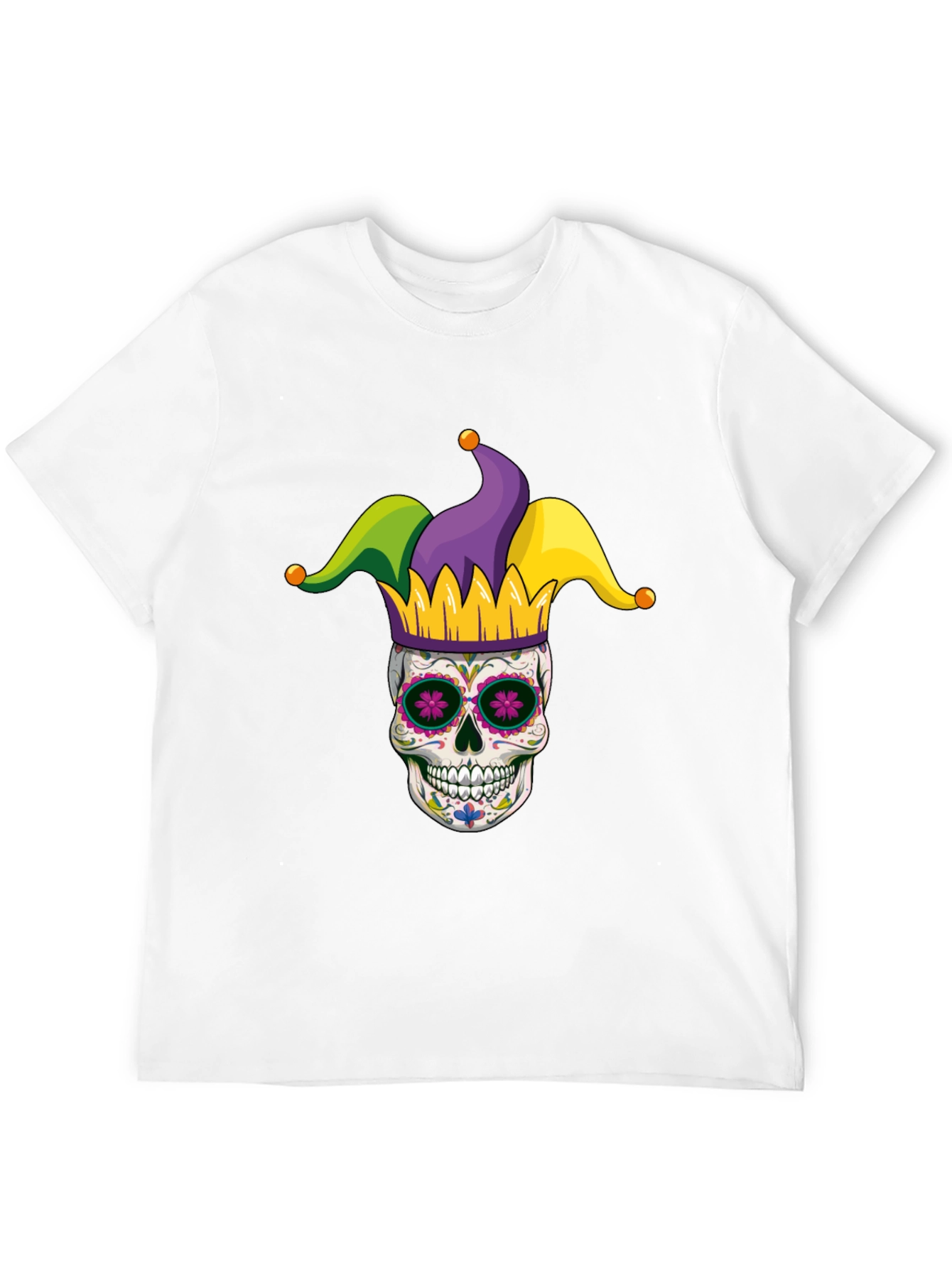 Mardi Gras Skull T-Shirt - Jester Sugar Skull Tee