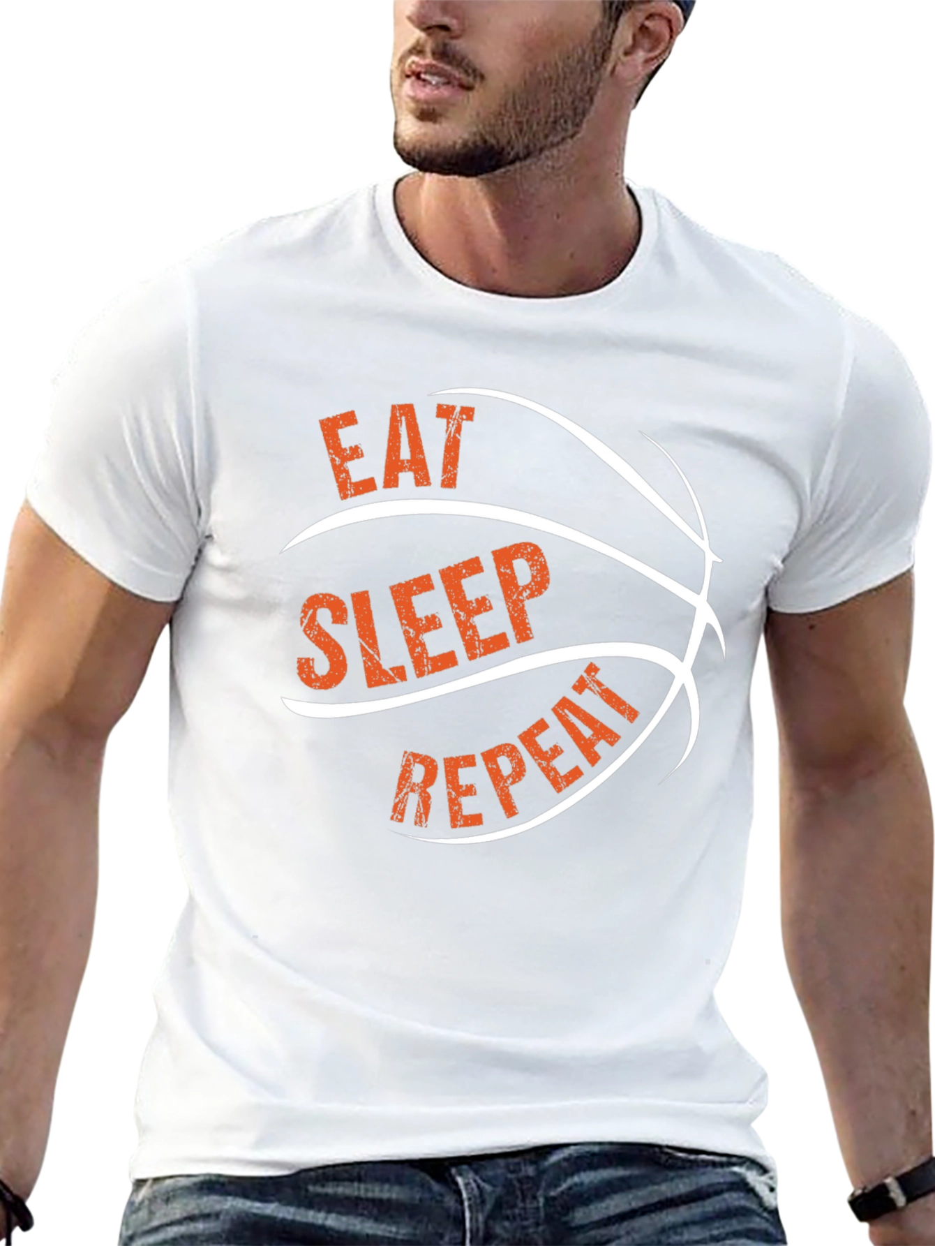 Eat Sleep Repeat Basketball Graphic Tee