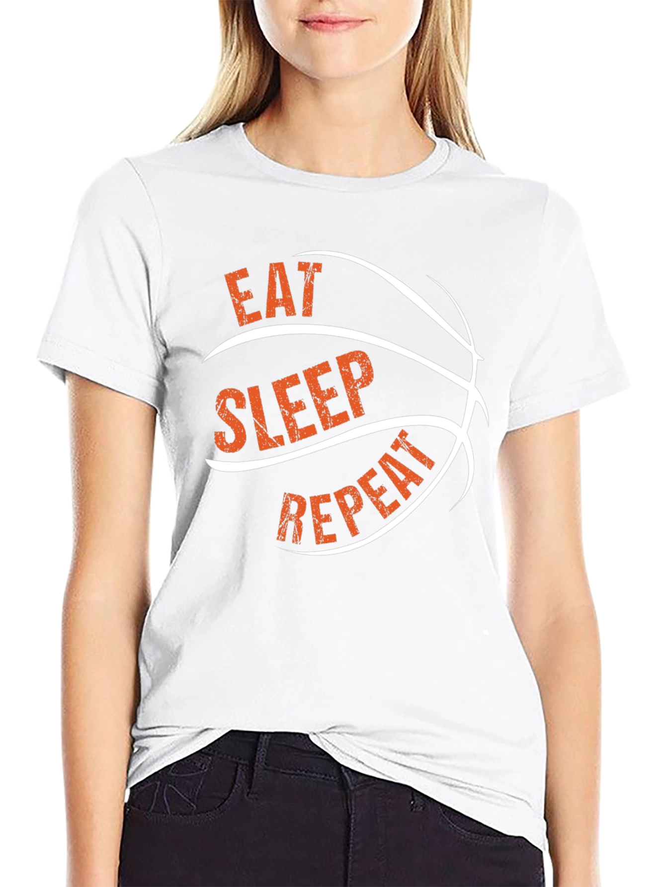 Eat Sleep Repeat Basketball Graphic Tee
