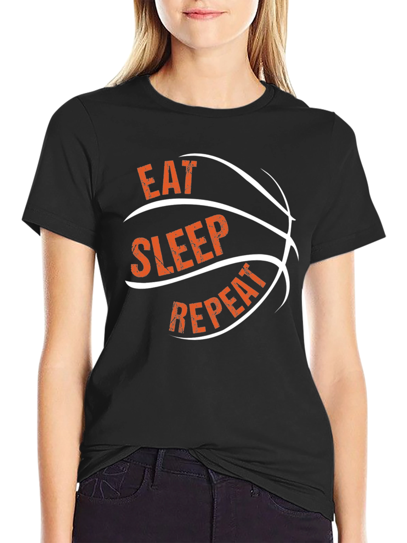 Eat Sleep Repeat Basketball Graphic Tee