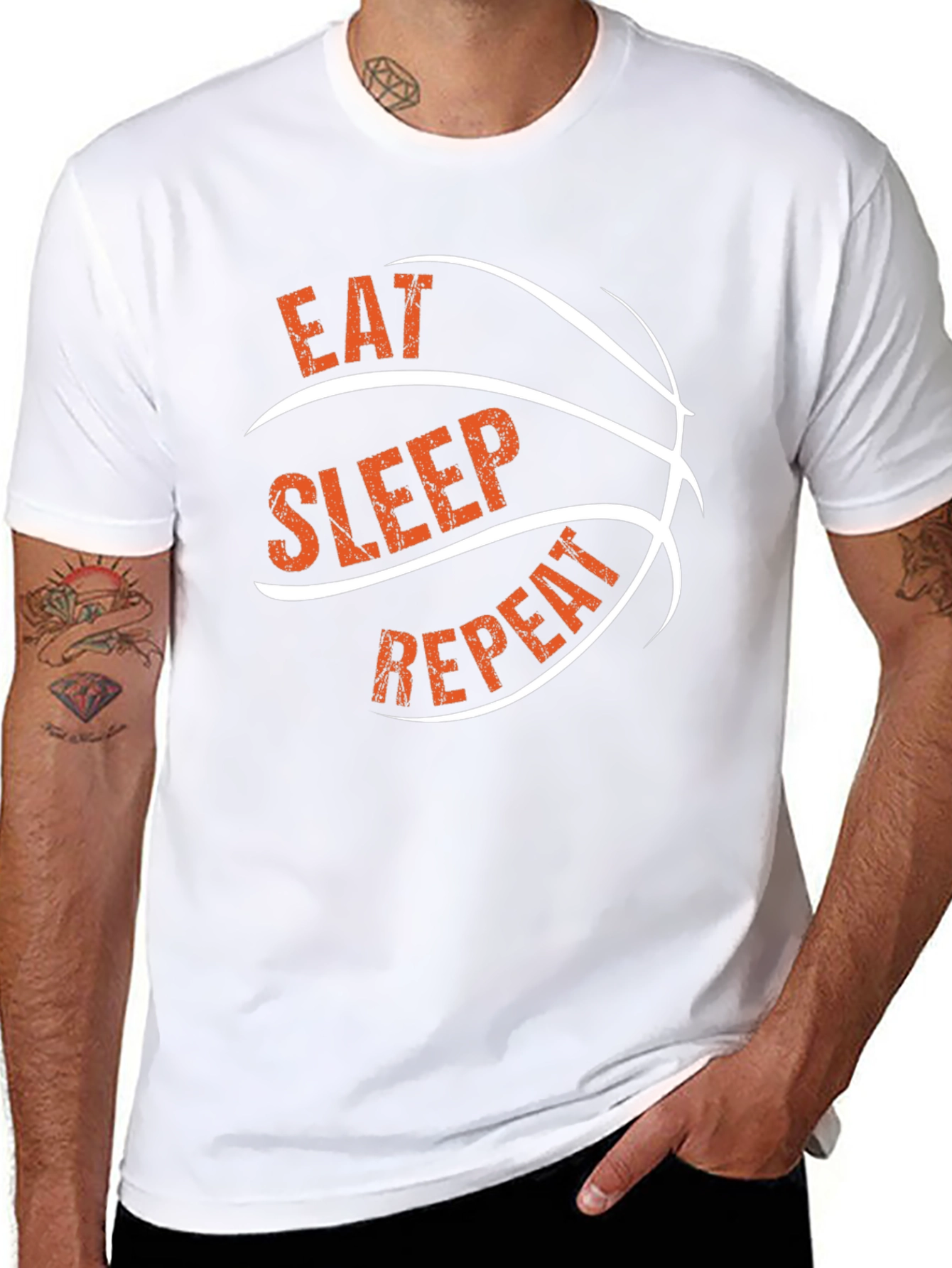 Eat Sleep Repeat Basketball Graphic Tee