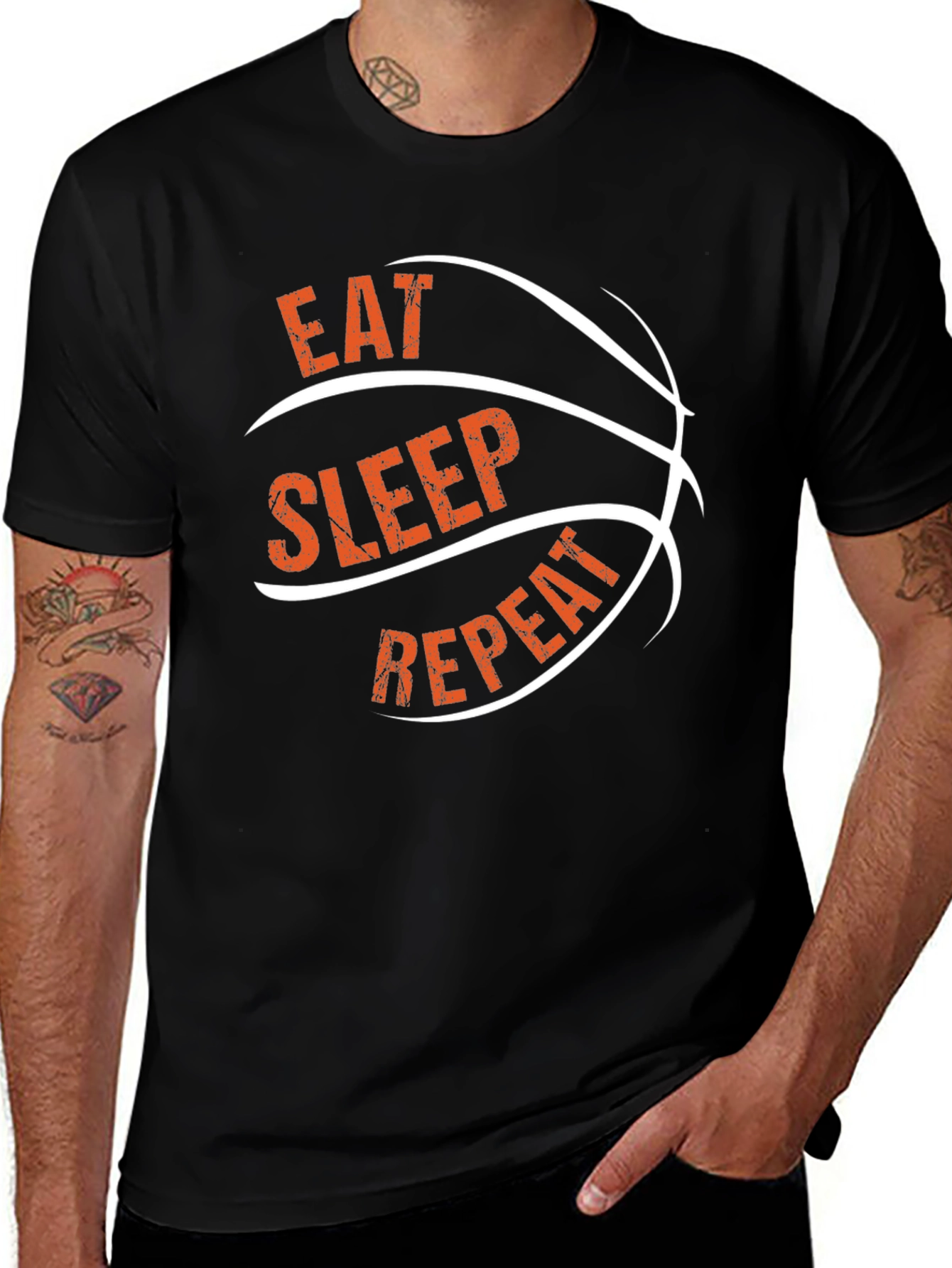 Eat Sleep Repeat Basketball Graphic Tee