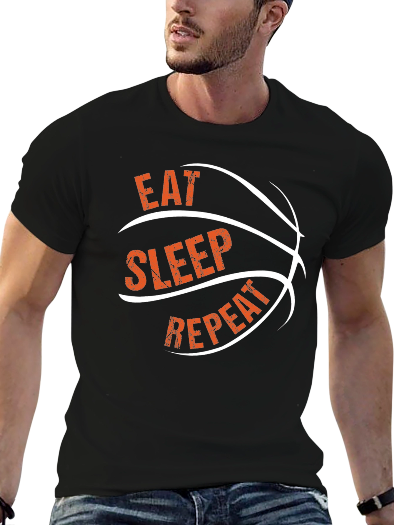 Eat Sleep Repeat Basketball Graphic Tee
