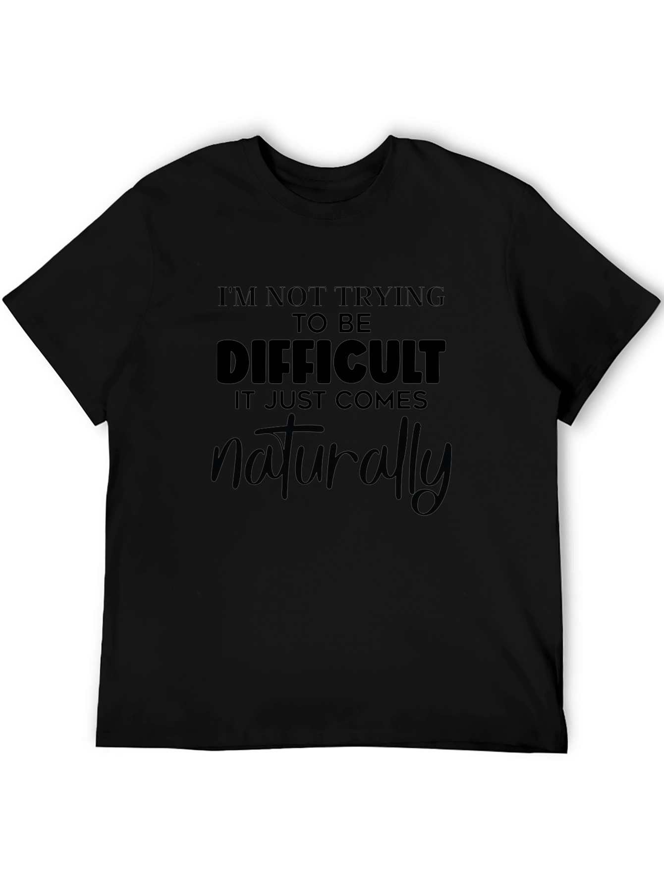 Difficult Naturally Black Graphic Tee