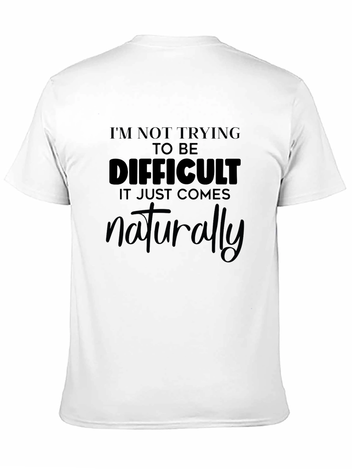 Difficult Naturally Black Graphic Tee