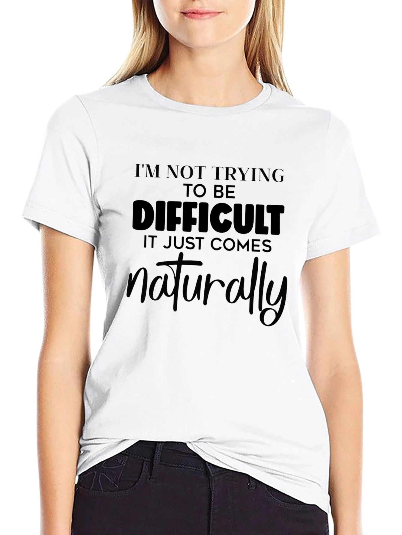 Difficult Naturally Black Graphic Tee