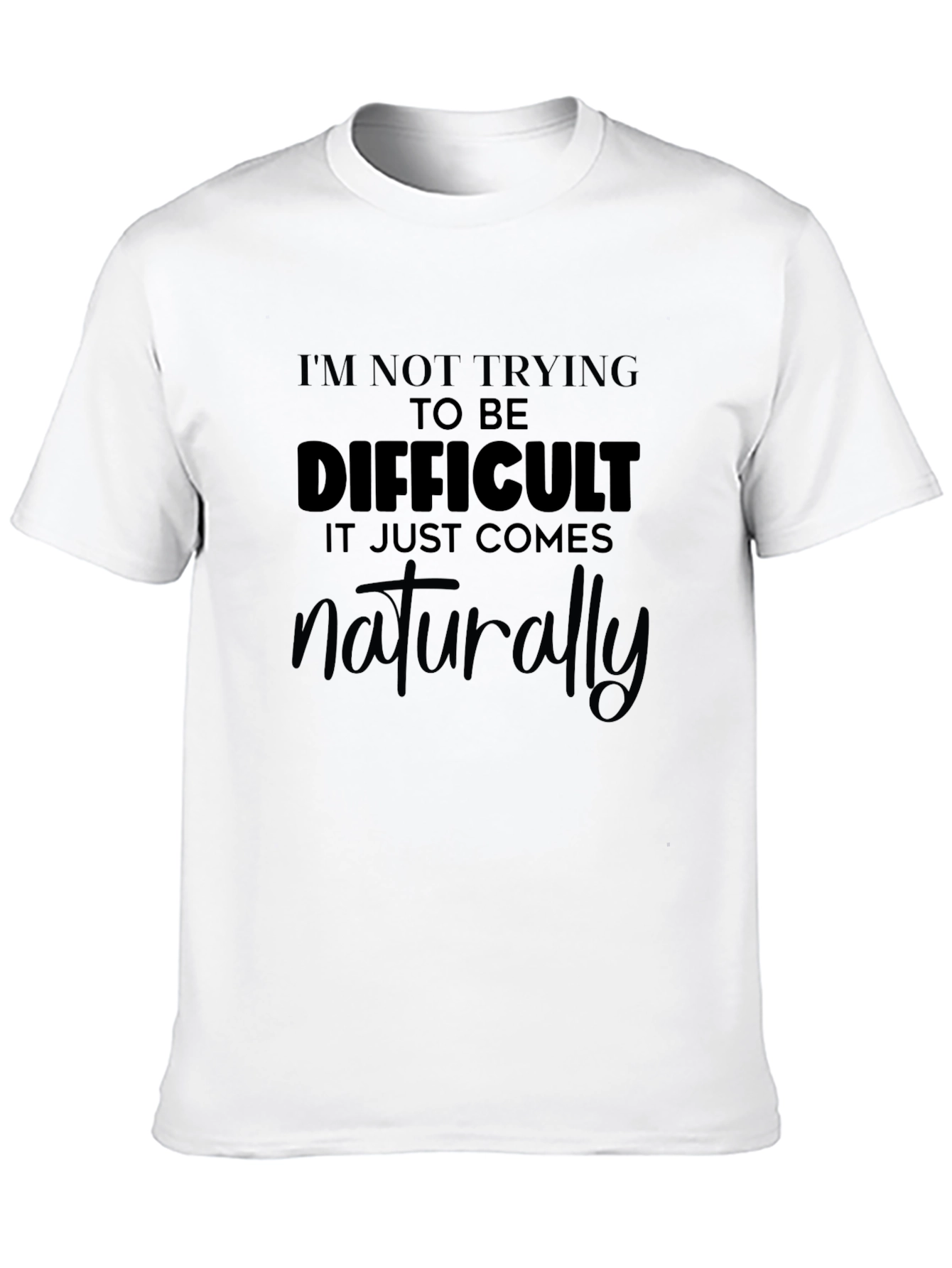 Difficult Naturally Black Graphic Tee