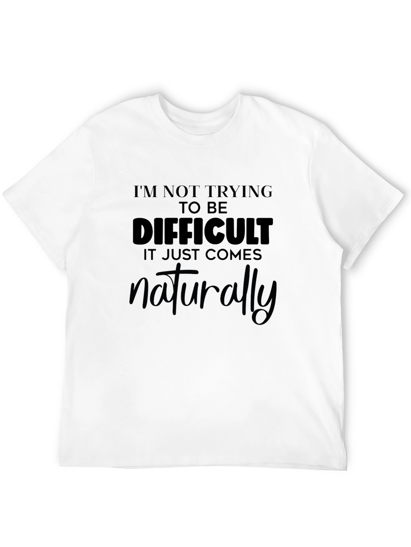 Difficult Naturally Black Graphic Tee