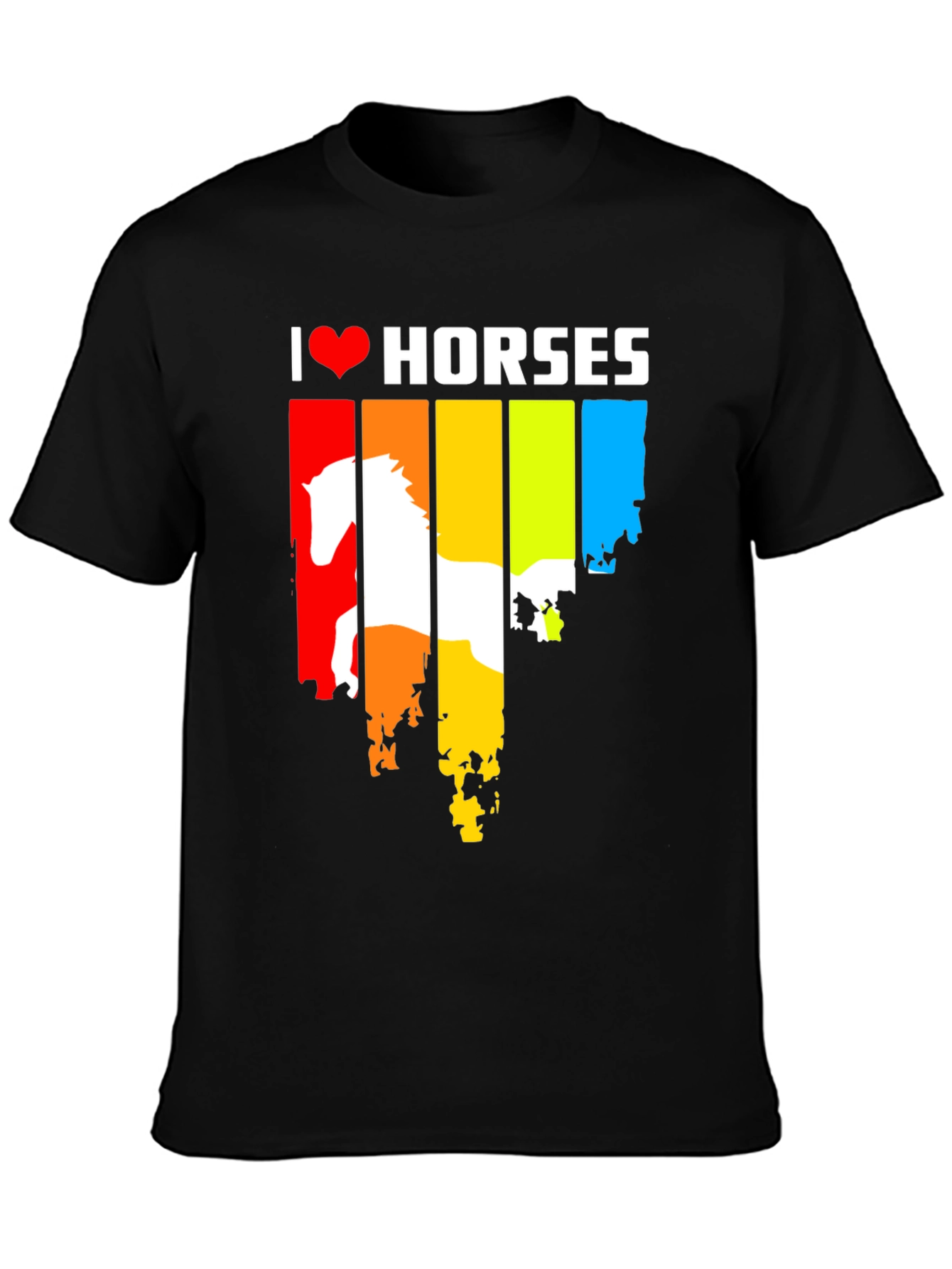 I Love Horses Rainbow Graphic Tee