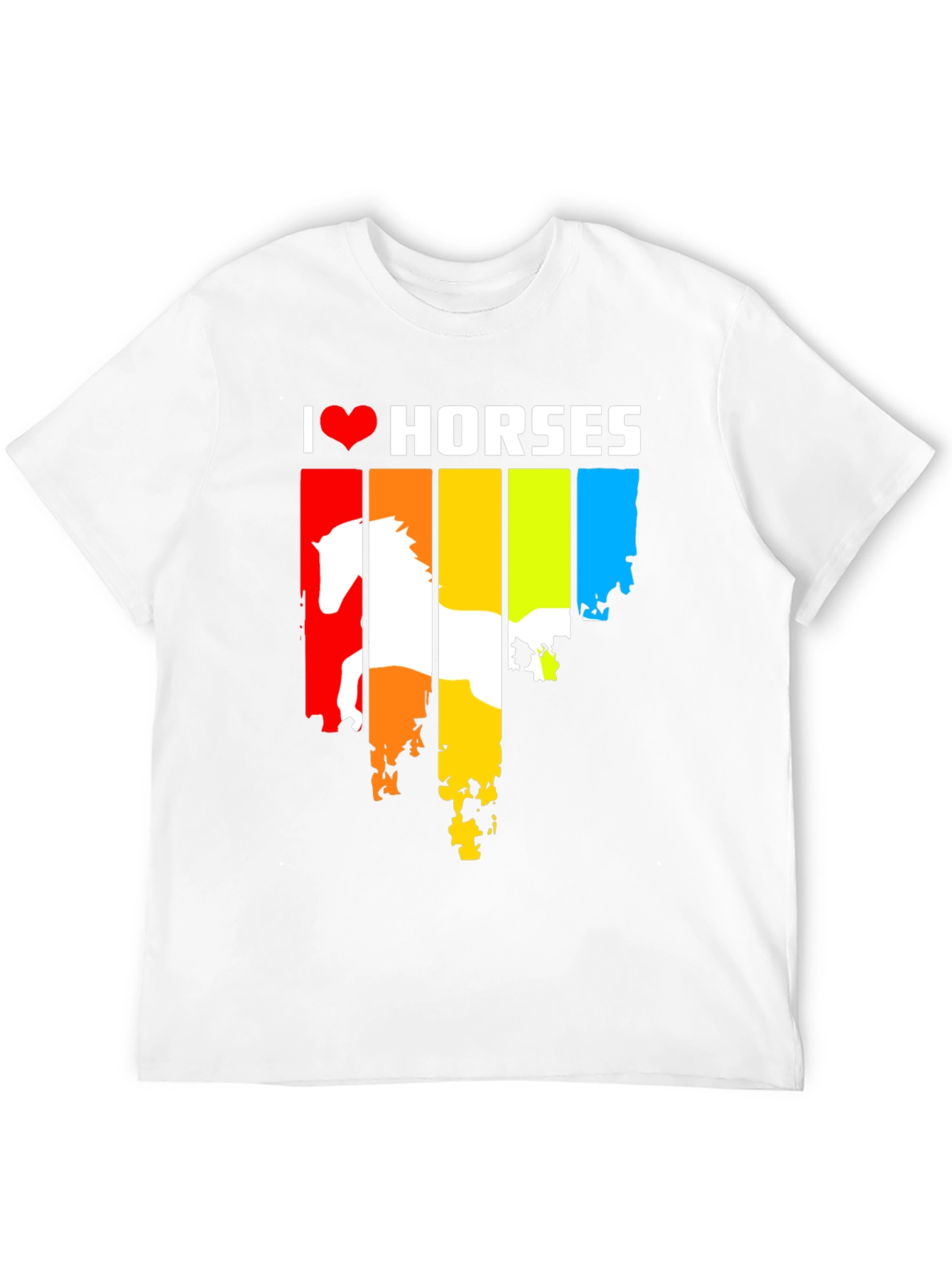 I Love Horses Rainbow Graphic Tee