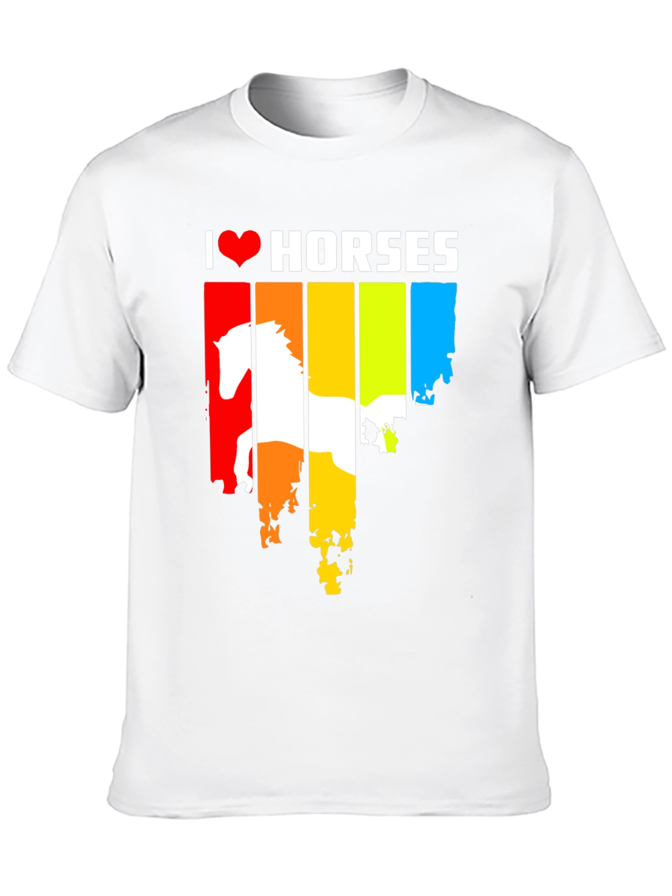 I Love Horses Rainbow Graphic Tee