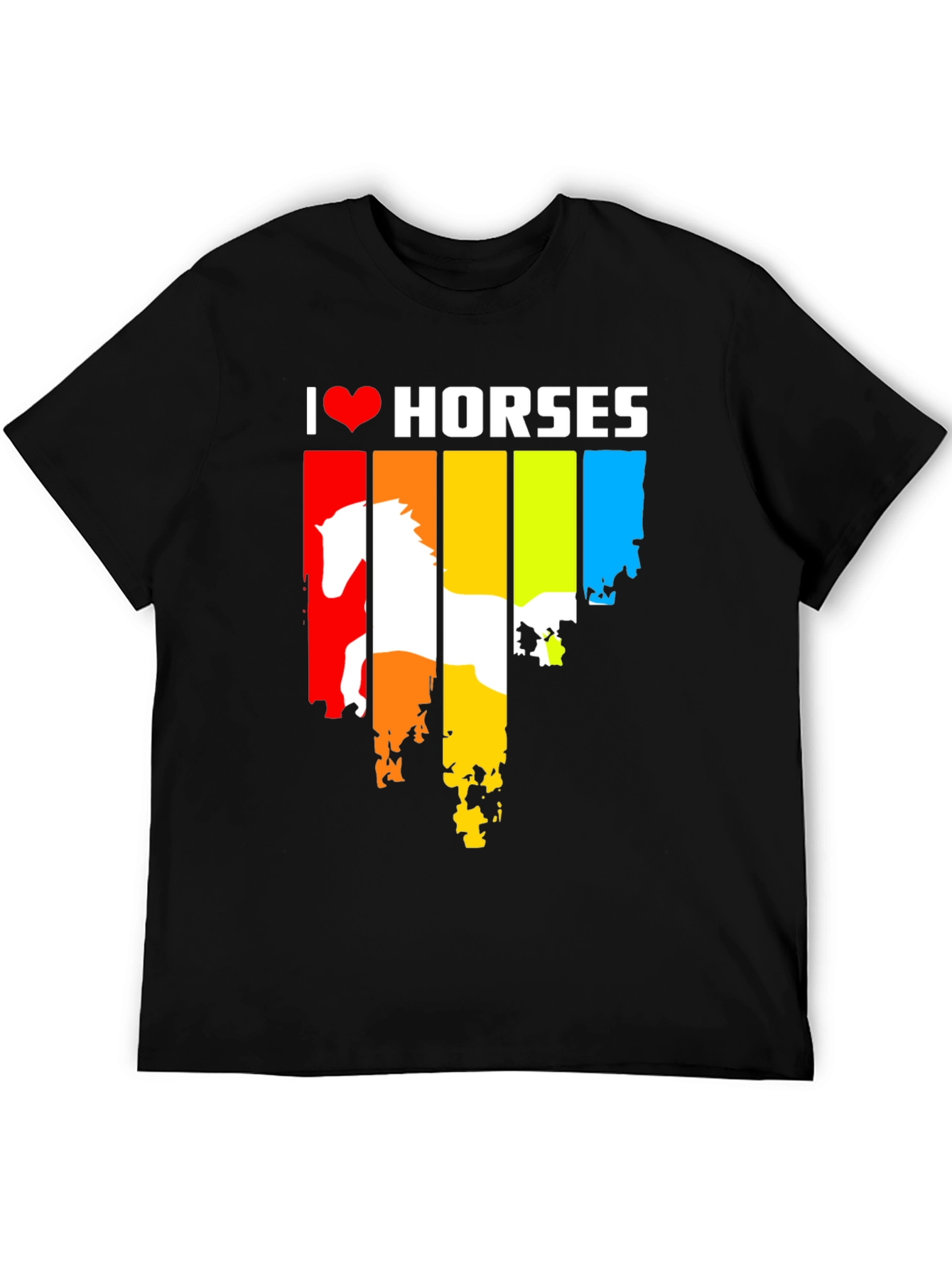 I Love Horses Rainbow Graphic Tee
