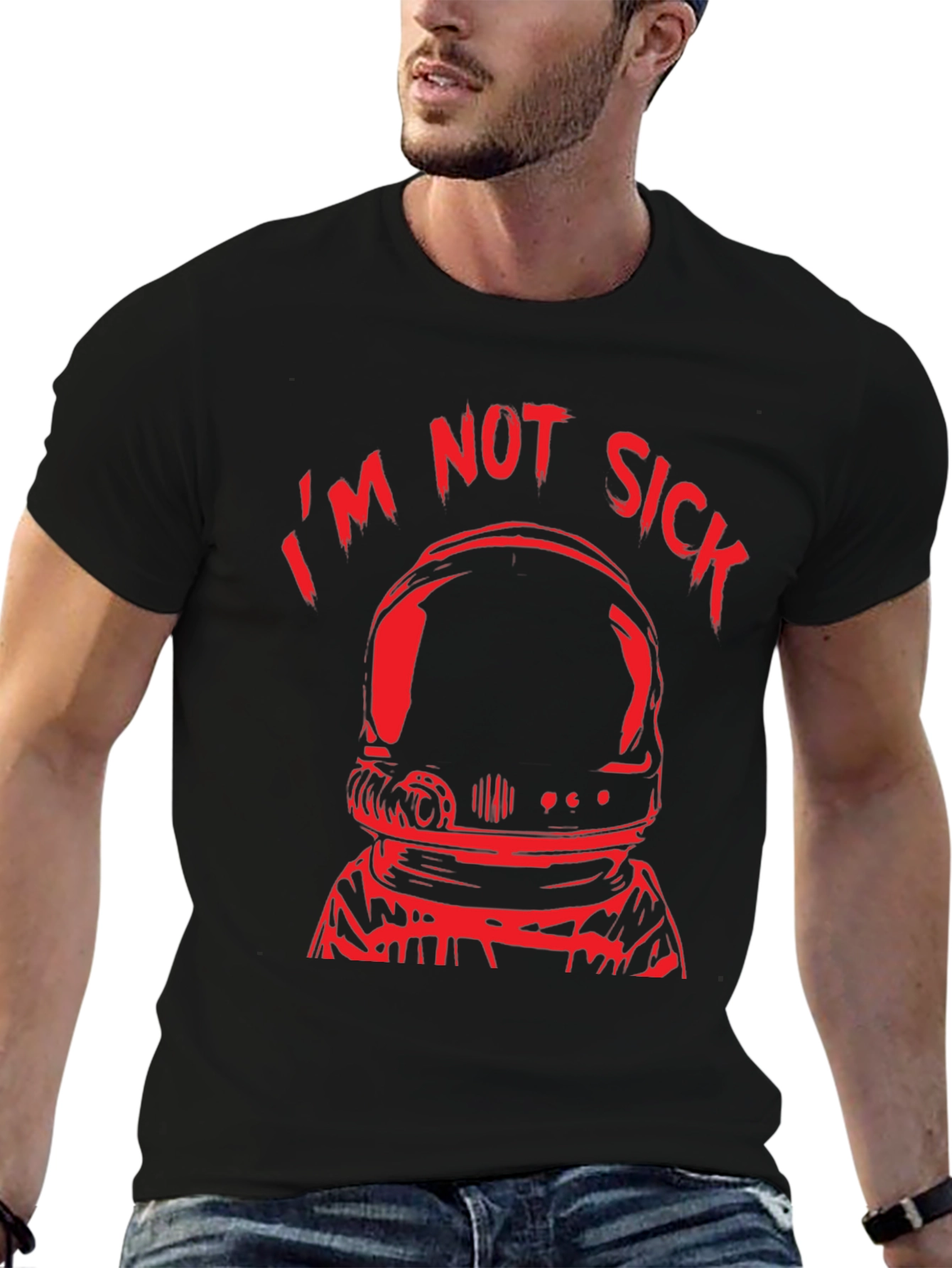 Im Not Sick Astronaut Black T-Shirt
