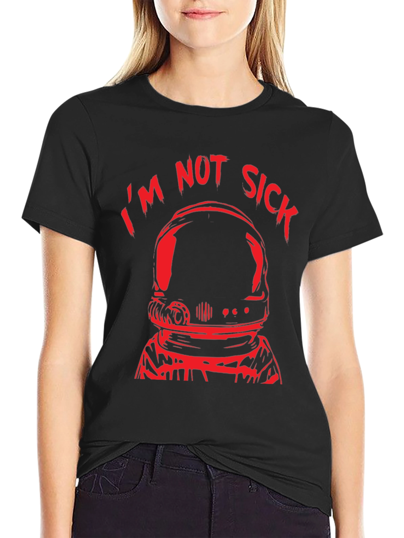 Im Not Sick Astronaut Black T-Shirt