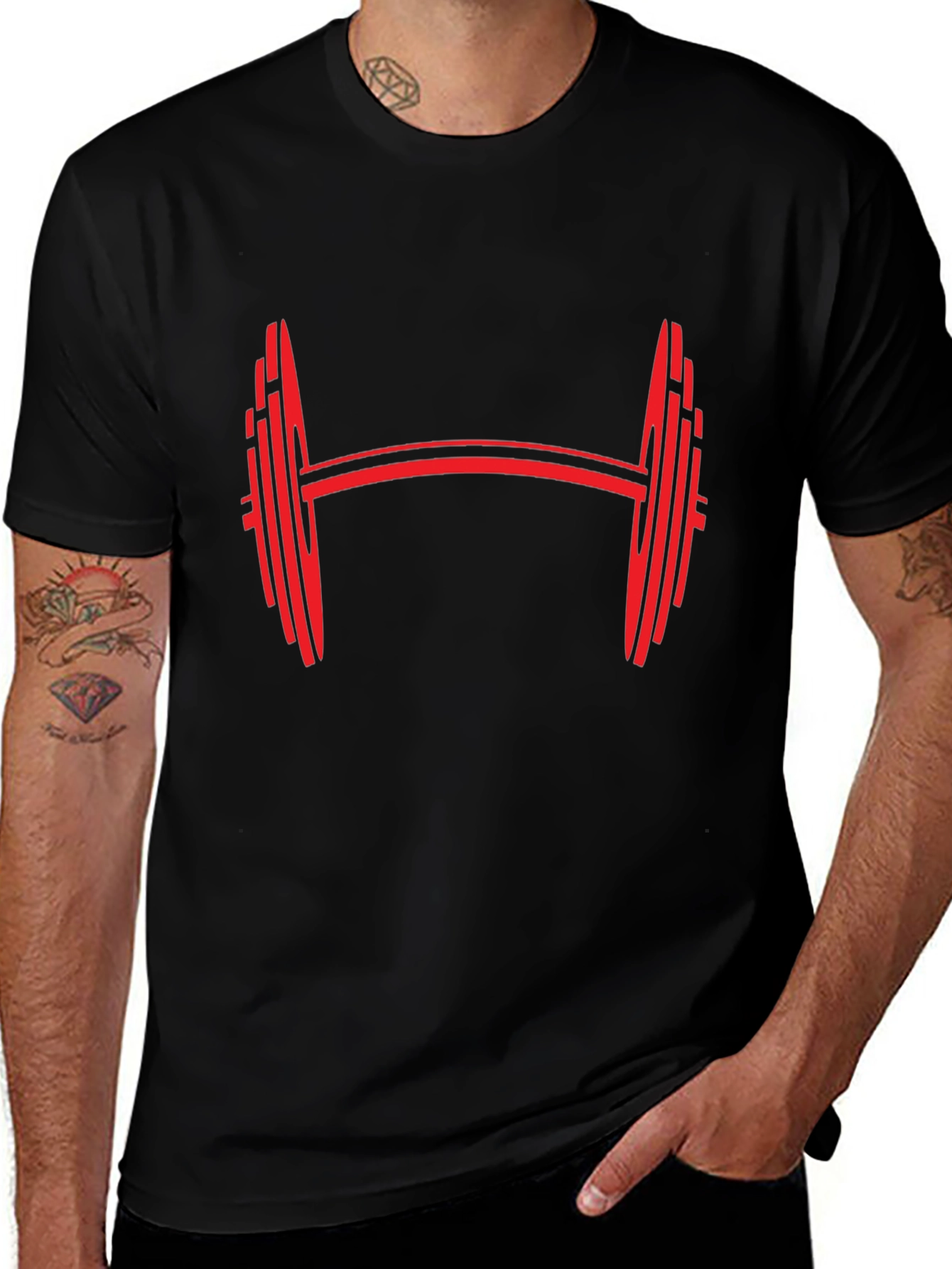 Barbell Graphic Tee - Black Gym Shirt