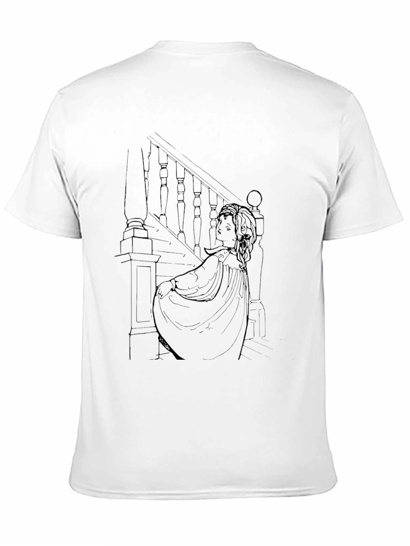 Ethereal Staircase Graphic Tee - Stylish Black T-Shirt