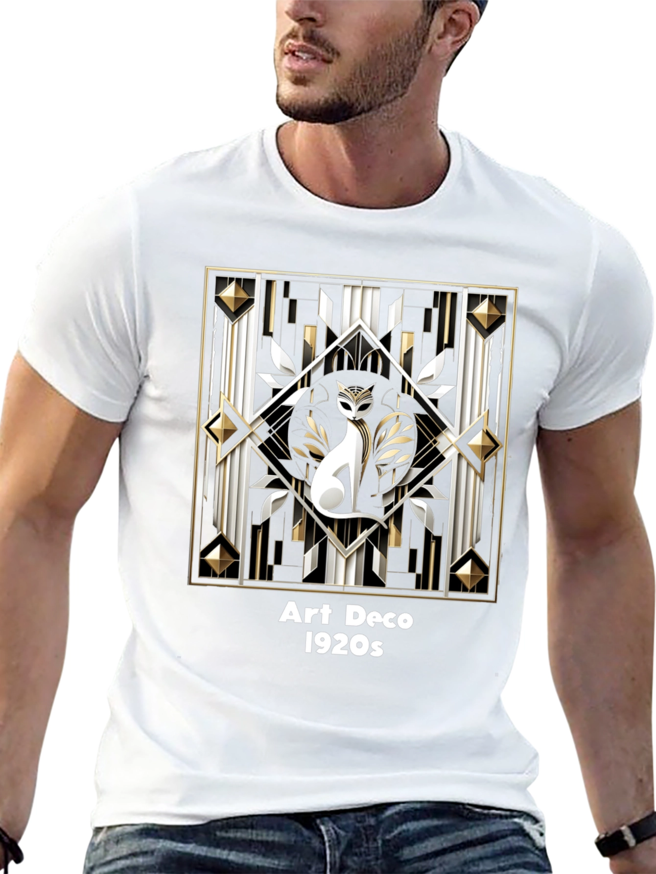 Art Deco 1920s Cat T-Shirt