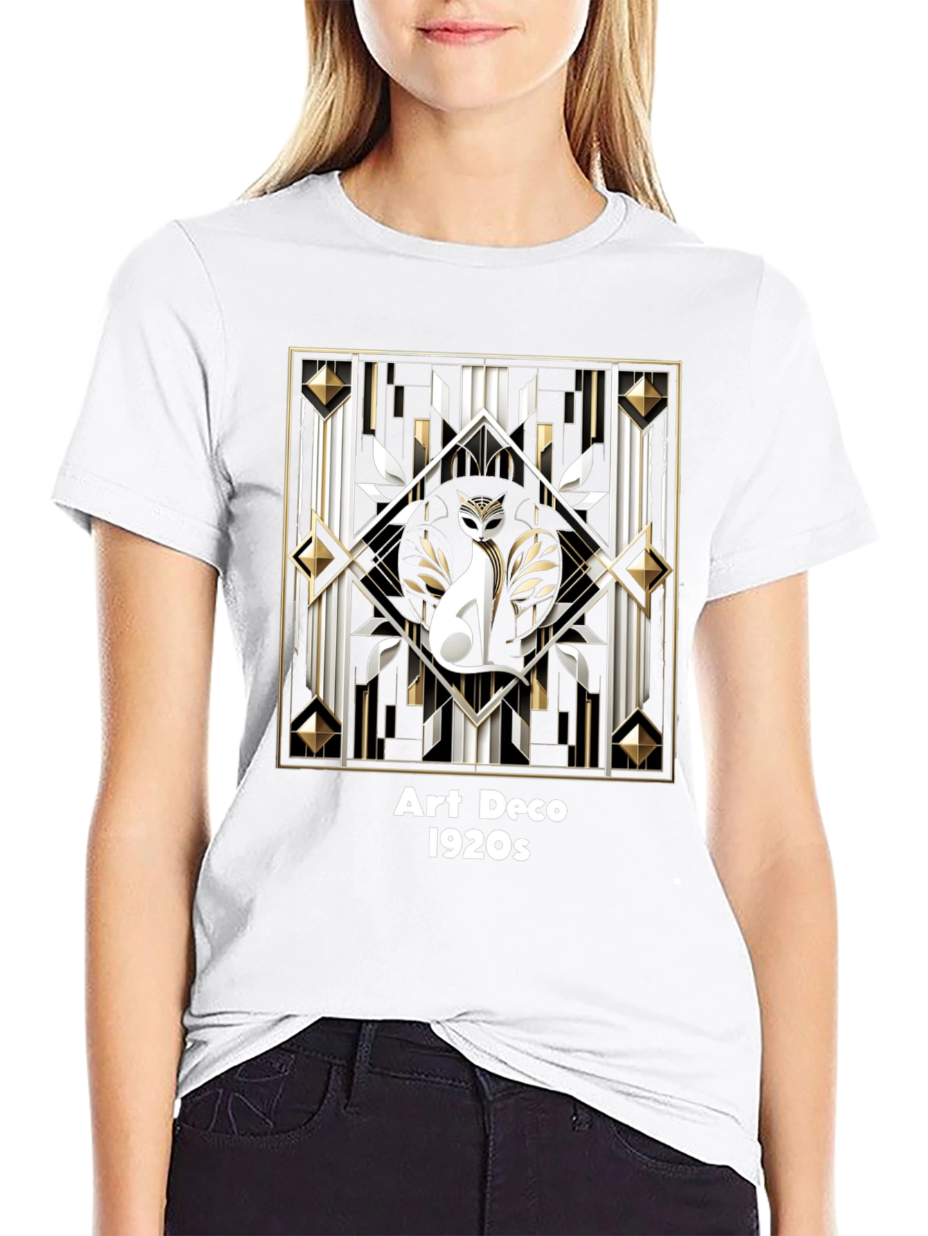 Art Deco 1920s Cat T-Shirt