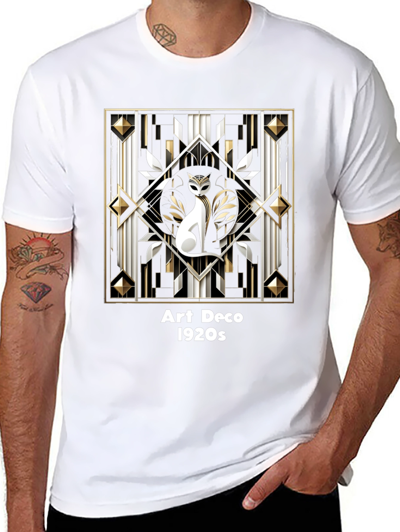 Art Deco 1920s Cat T-Shirt