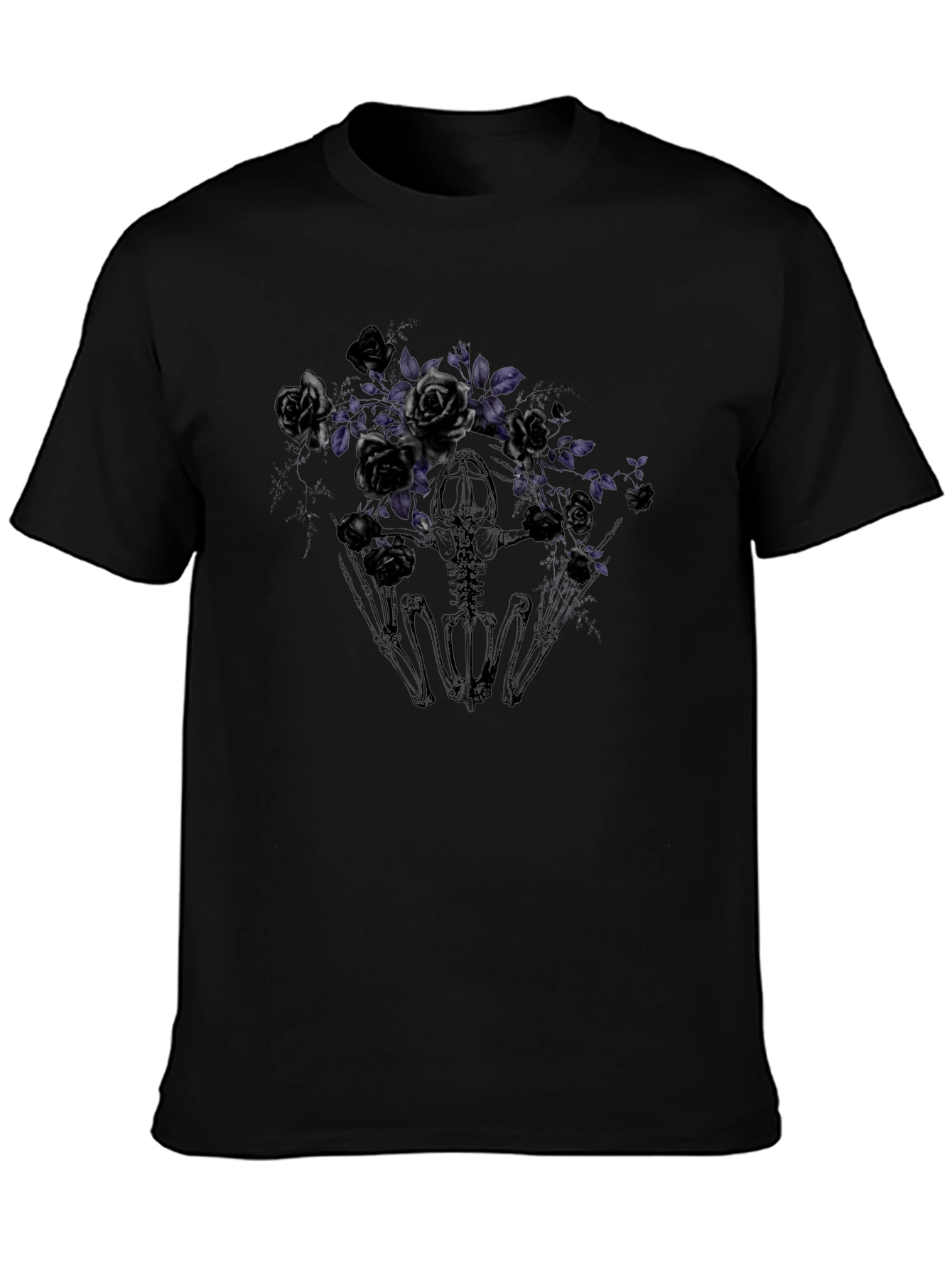 Gothic Floral Skeleton T-Shirt