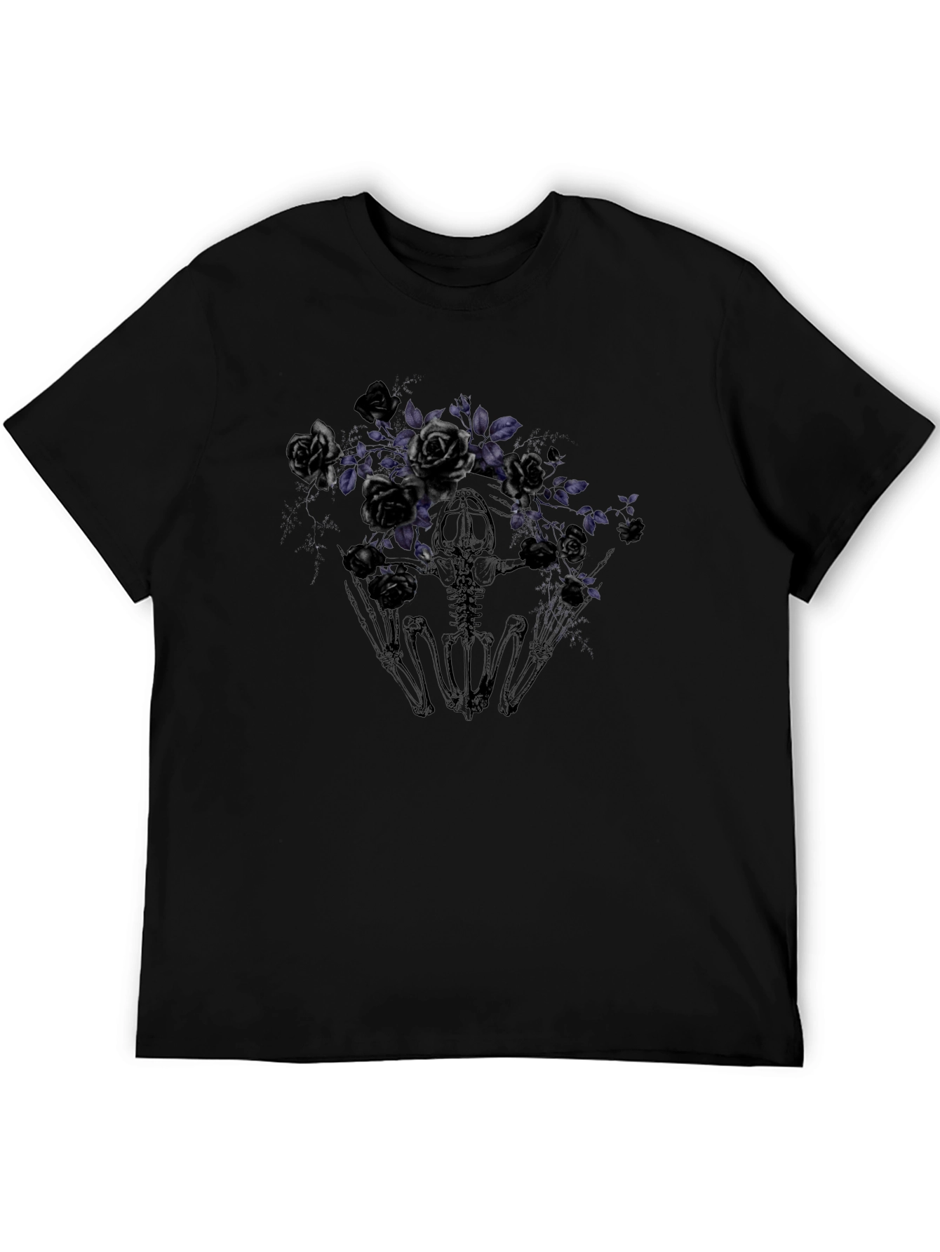 Gothic Floral Skeleton T-Shirt