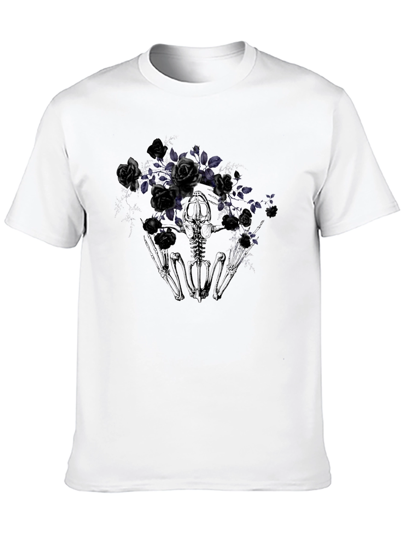 Gothic Floral Skeleton T-Shirt
