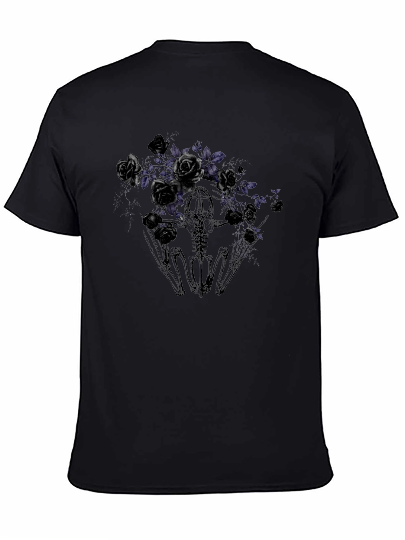 Gothic Floral Skeleton T-Shirt