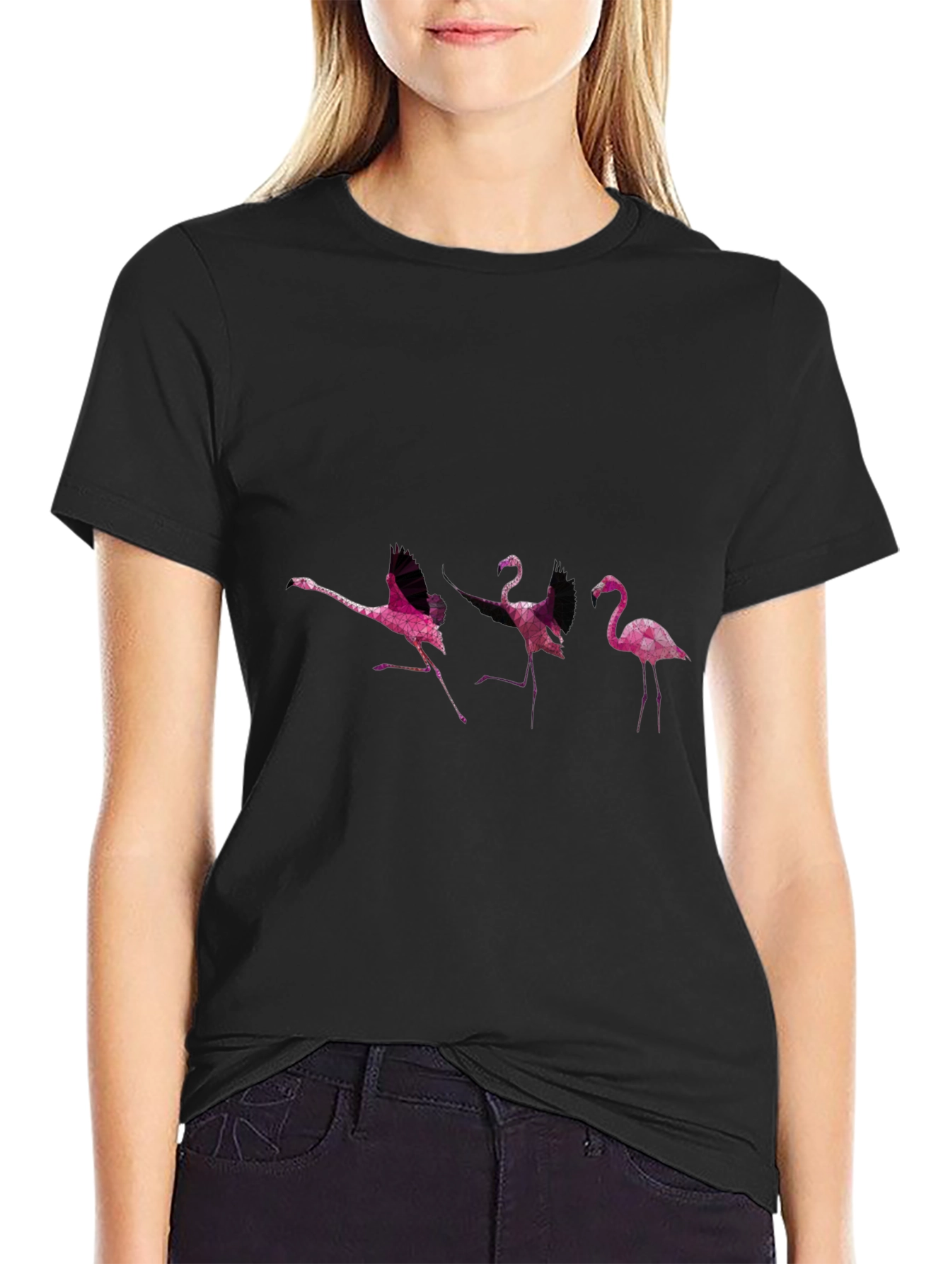 Flamingo Graphic Black T-Shirt