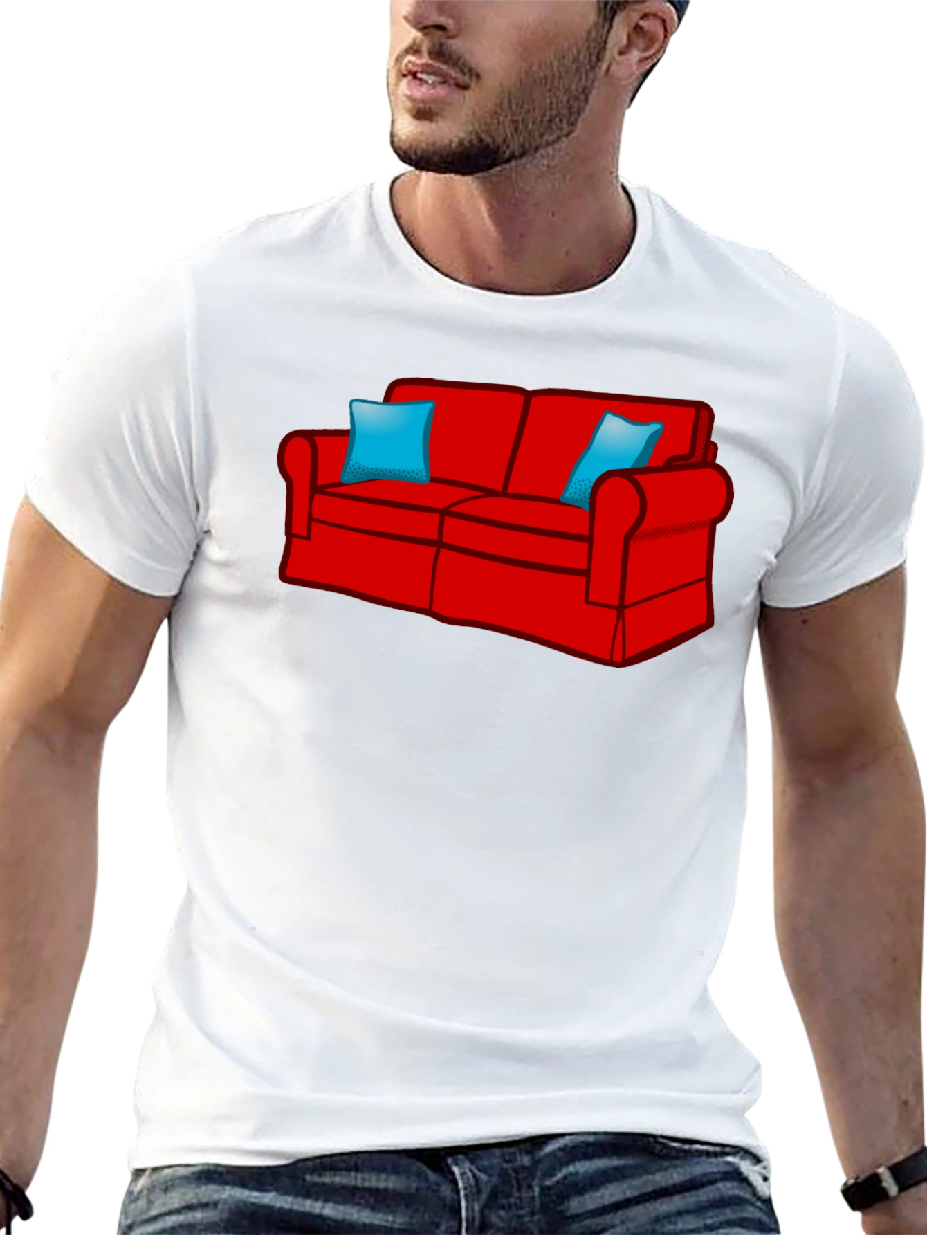 Novelty Couch Graphic Tee - Comfy Style